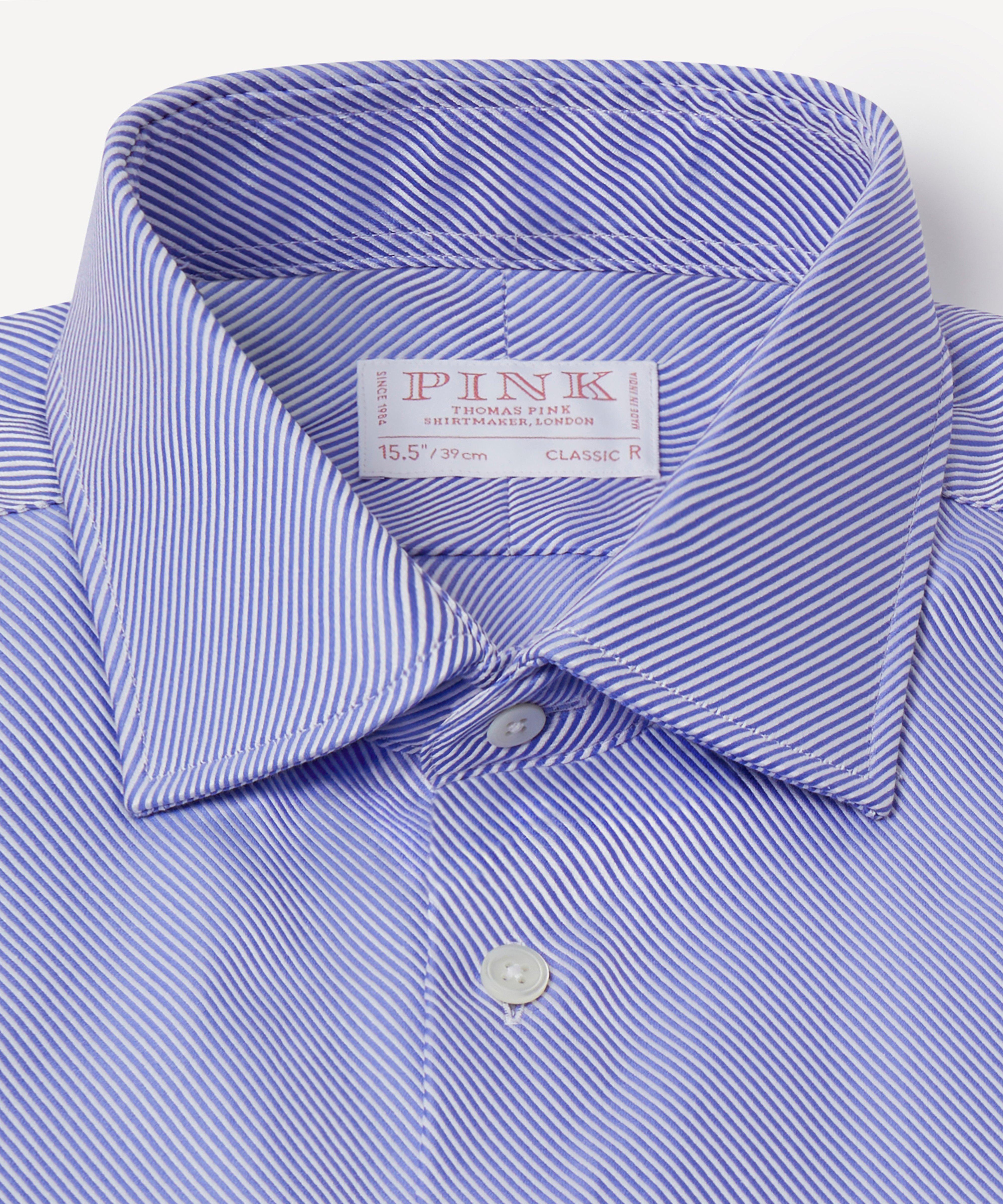 Thomas Pink Classic Fit Formal Jacquard Stripe Shirt-MALFORD OF LONDON SAVILE ROW MENSWEAR OUTLET