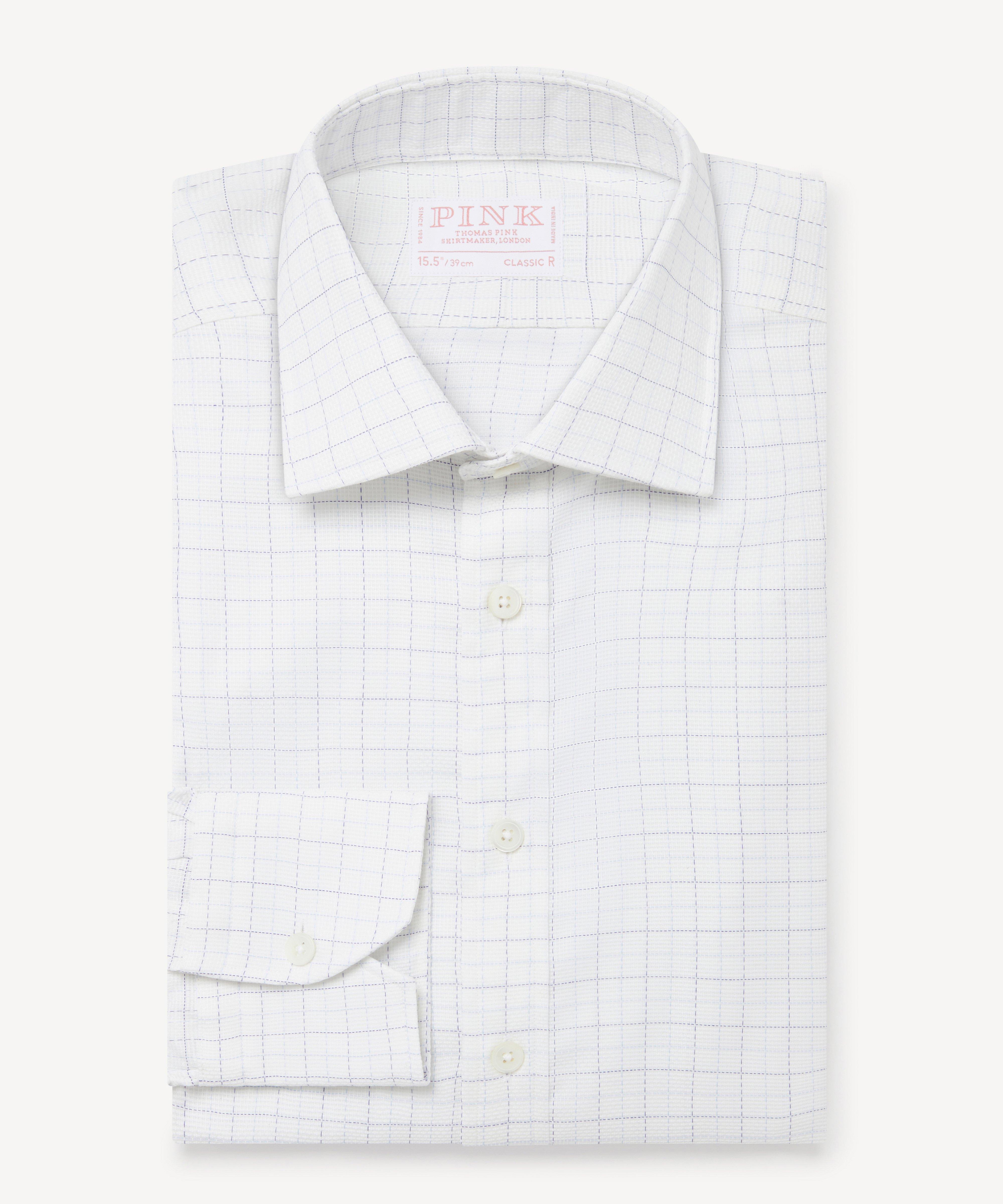 Thomas Pink Classic Fit Formal Journey Dobby Shirt-MALFORD OF LONDON SAVILE ROW MENSWEAR OUTLET