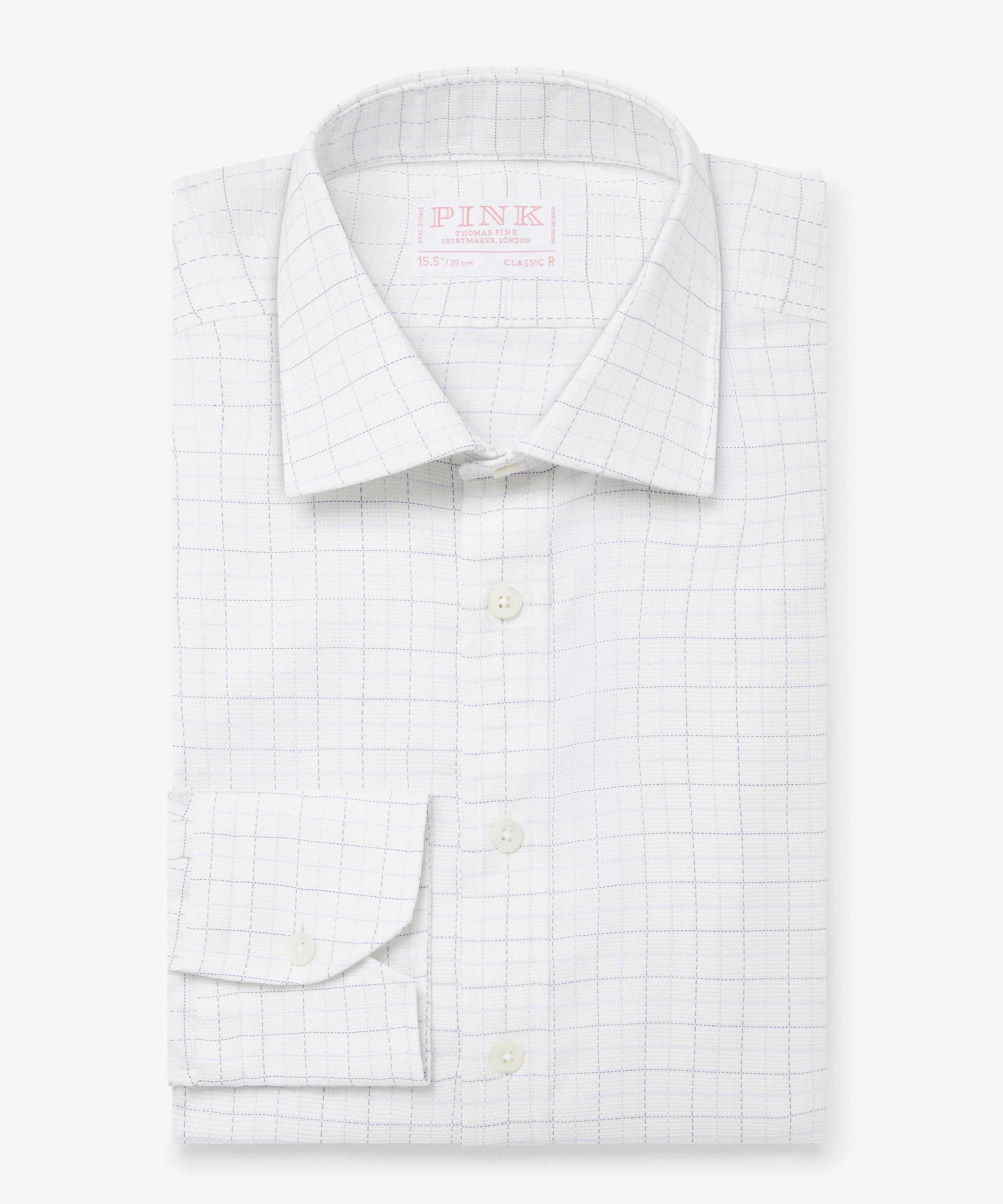 Thomas Pink Classic Fit Formal Journey Dobby Shirt-MALFORD OF LONDON SAVILE ROW MENSWEAR OUTLET