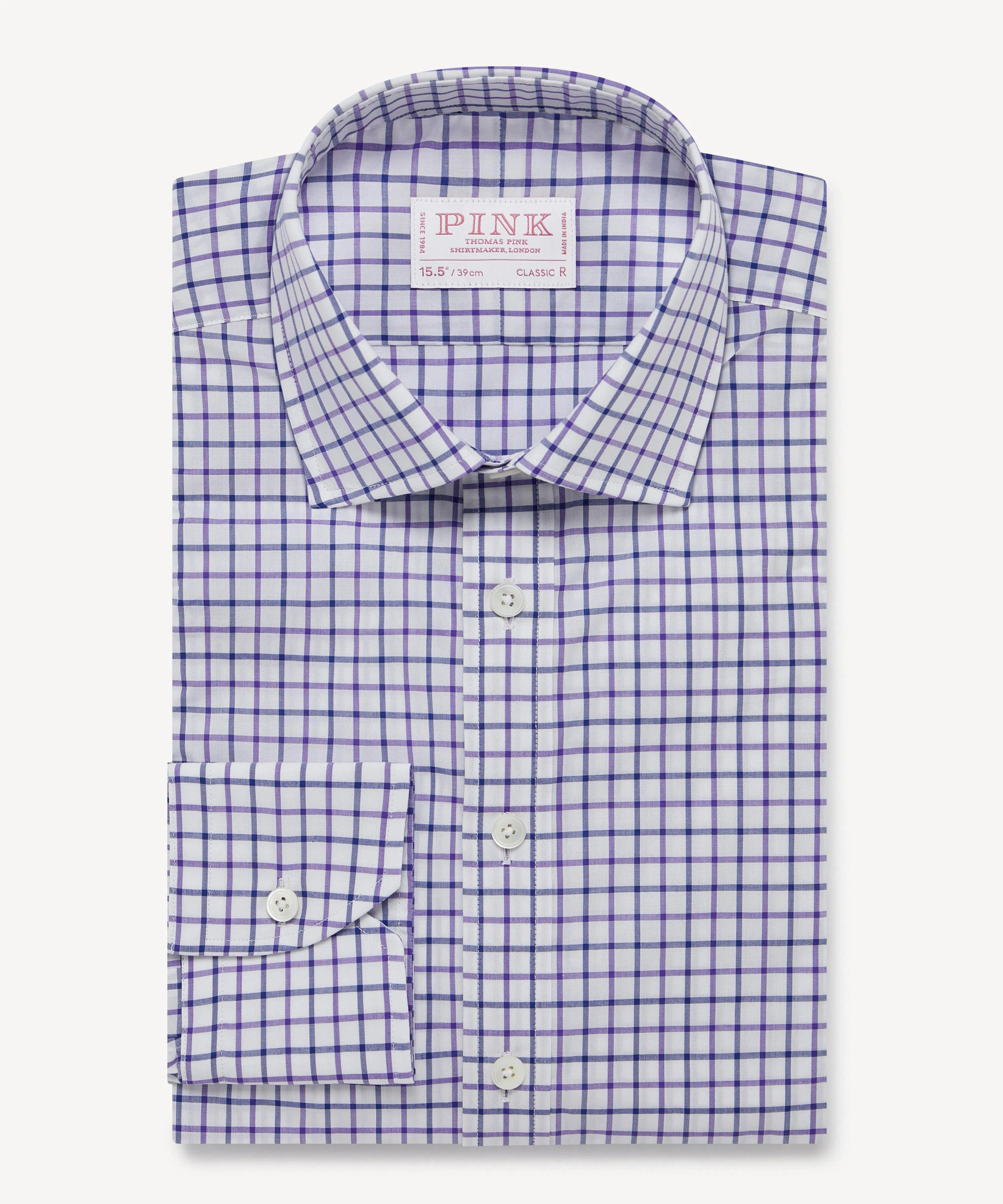 Thomas Pink Classic Fit Formal Multi Check Shirt-MALFORD OF LONDON SAVILE ROW MENSWEAR OUTLET