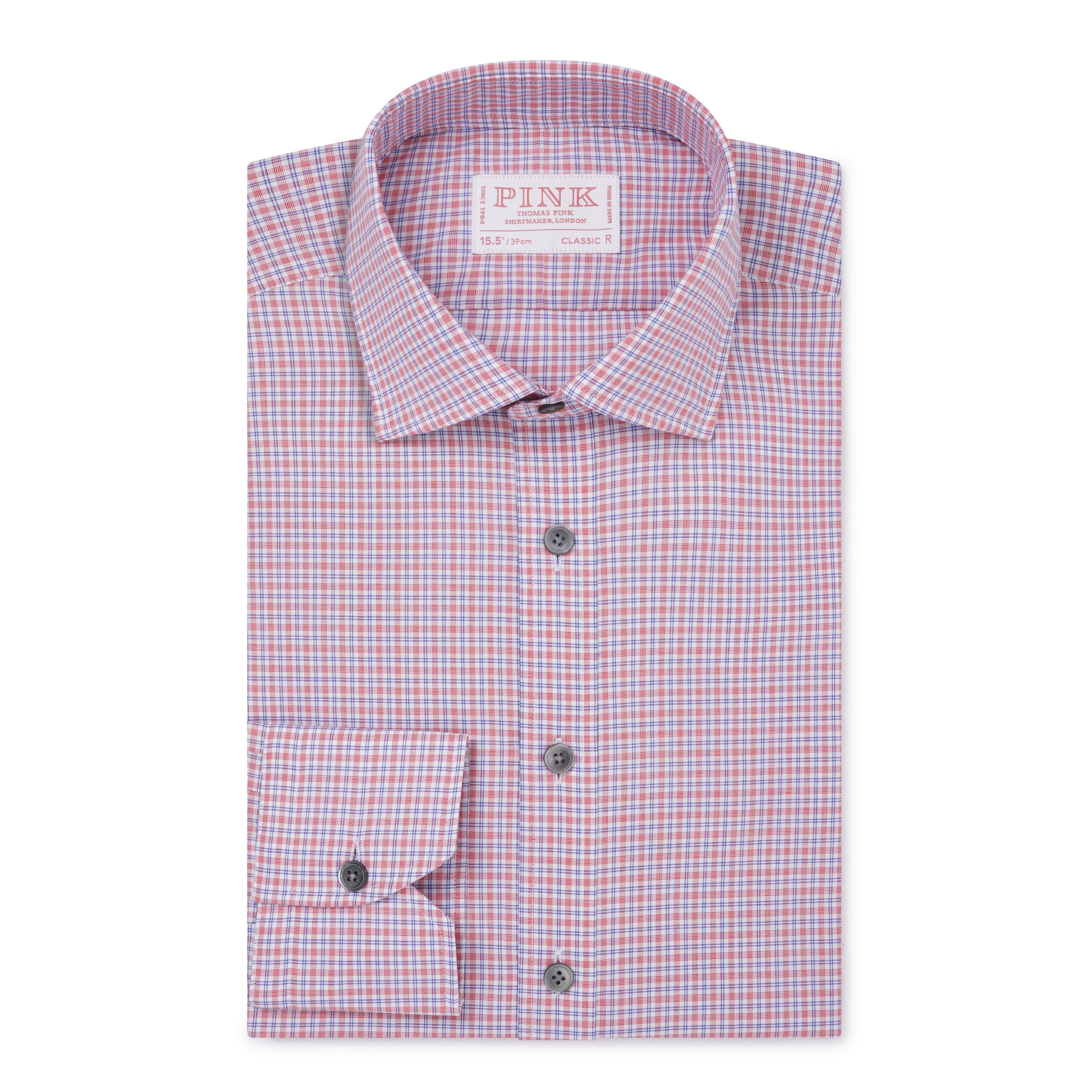 Thomas Pink Classic Fit Formal Multi Graph Check Shirt-MALFORD OF LONDON SAVILE ROW MENSWEAR OUTLET