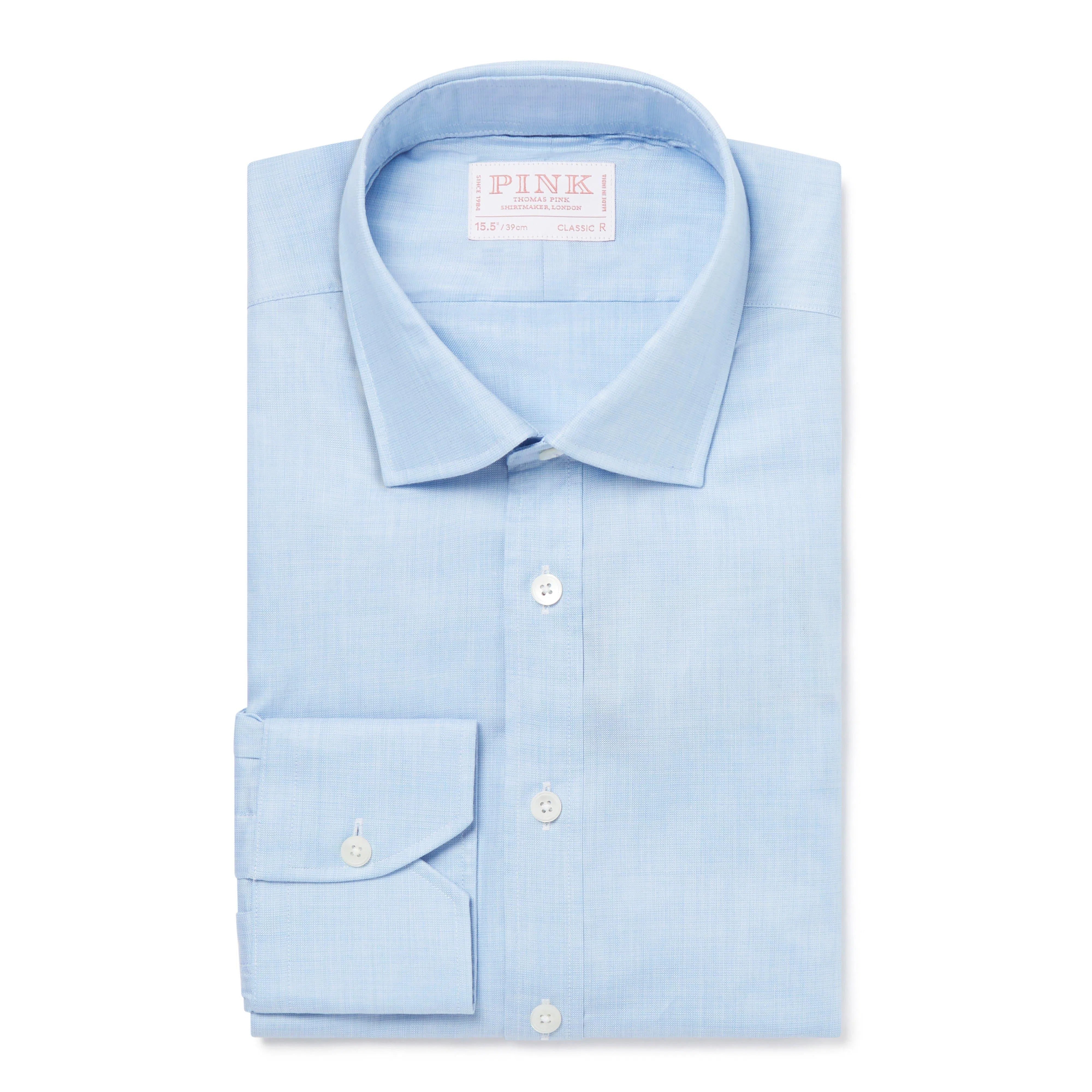 Thomas Pink Classic Fit Formal Oxford Melange Slub Shirt-MALFORD OF LONDON SAVILE ROW MENSWEAR OUTLET