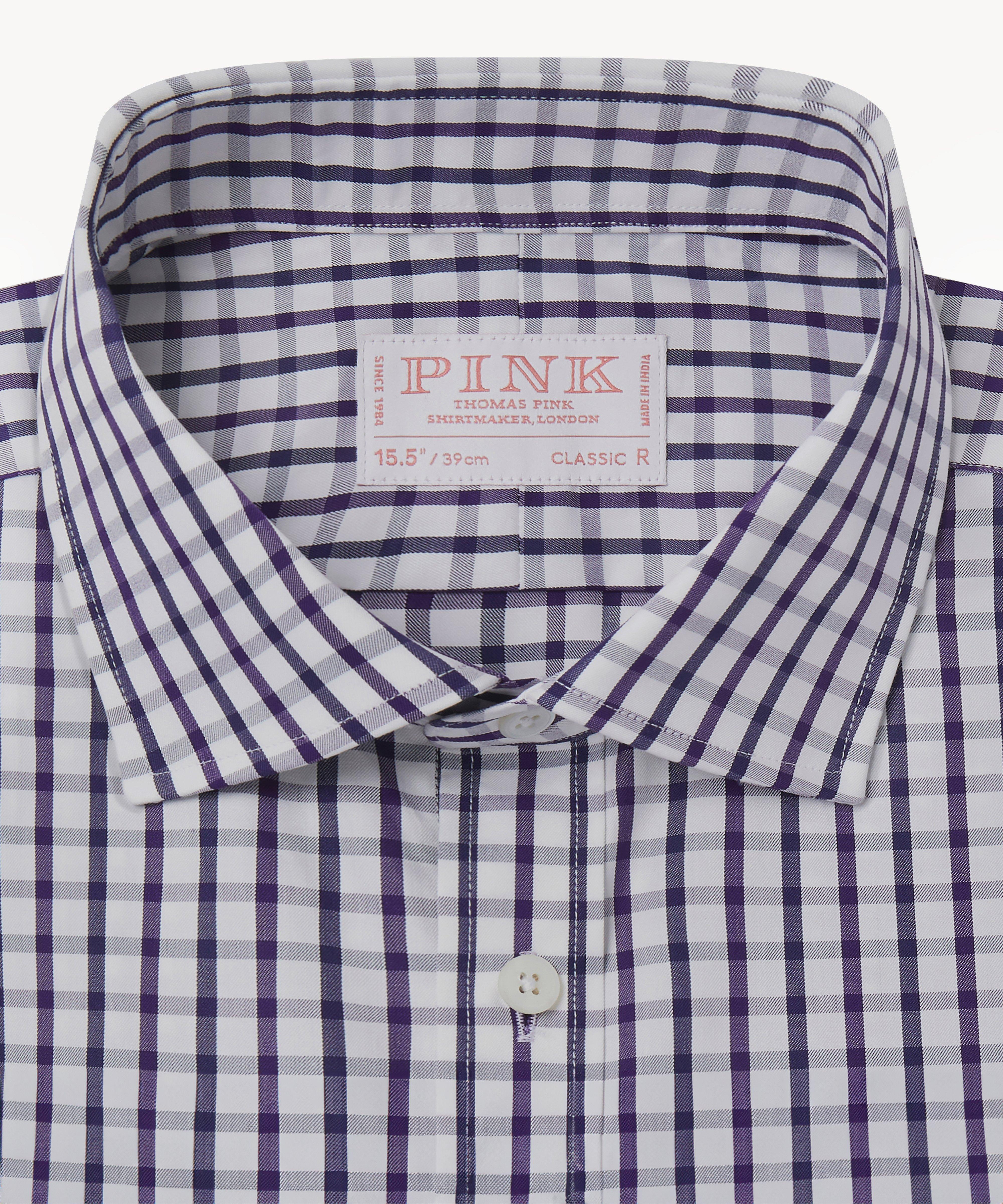 Thomas Pink Classic Fit Formal Royal Twill Check Shirt-MALFORD OF LONDON SAVILE ROW MENSWEAR OUTLET