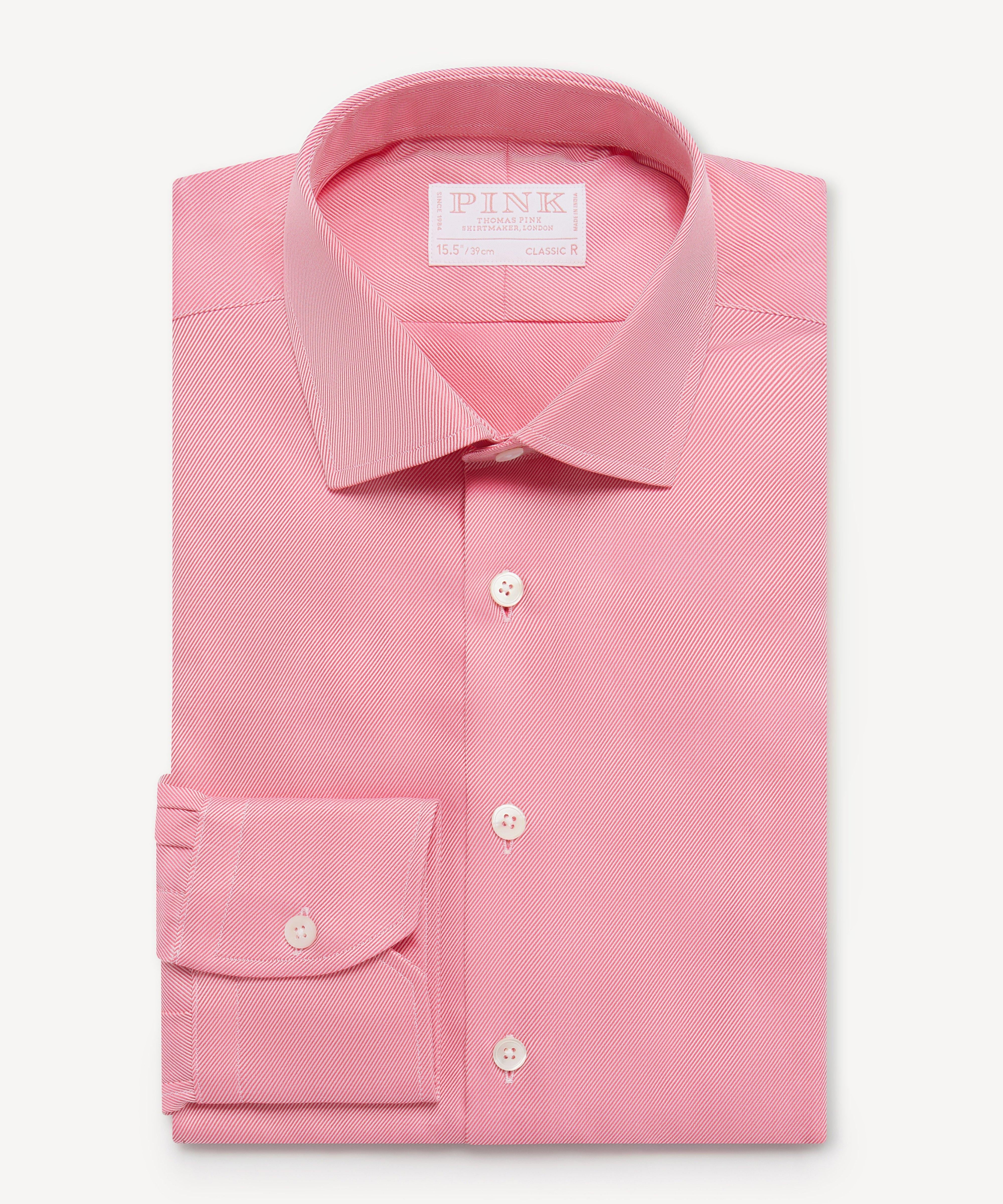 Thomas Pink Classic Fit Formal Royal Twill Shirt Pink/White-MALFORD OF LONDON SAVILE ROW MENSWEAR OUTLET