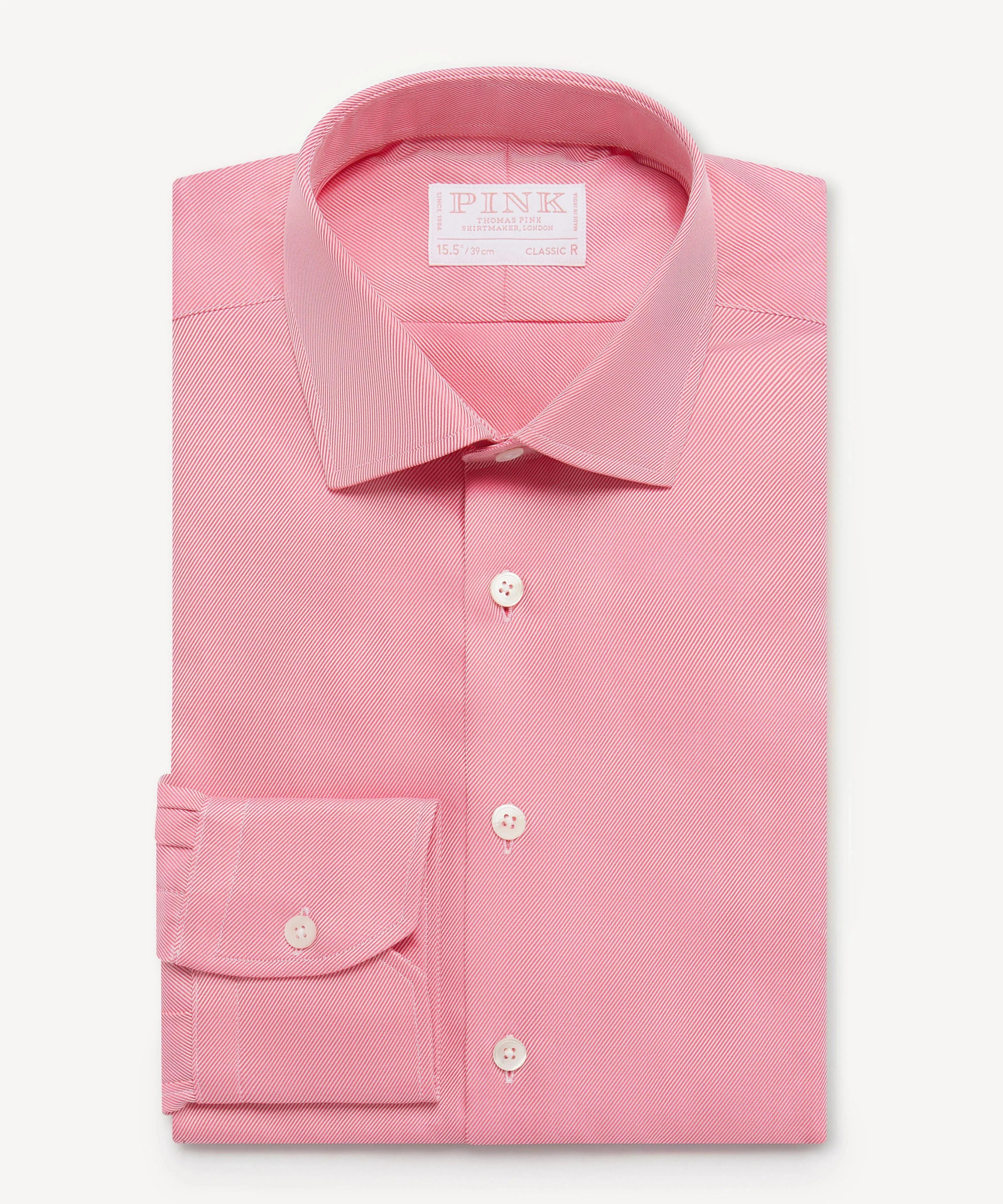 Thomas Pink Classic Fit Formal Royal Twill Shirt Pink/White-MALFORD OF LONDON SAVILE ROW MENSWEAR OUTLET