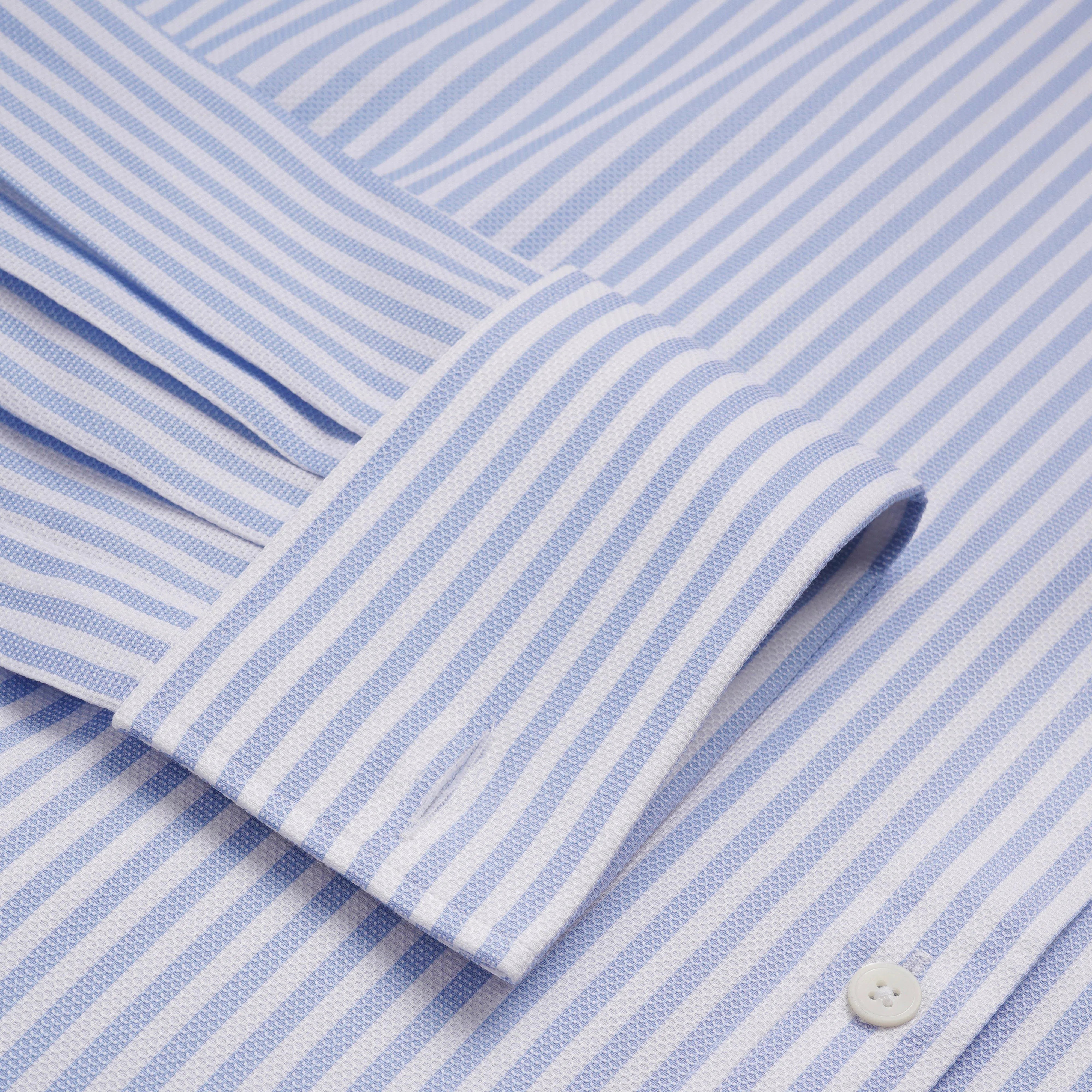 Thomas Pink Classic Fit Formal Striped Dobby Shirt-MALFORD OF LONDON SAVILE ROW MENSWEAR OUTLET