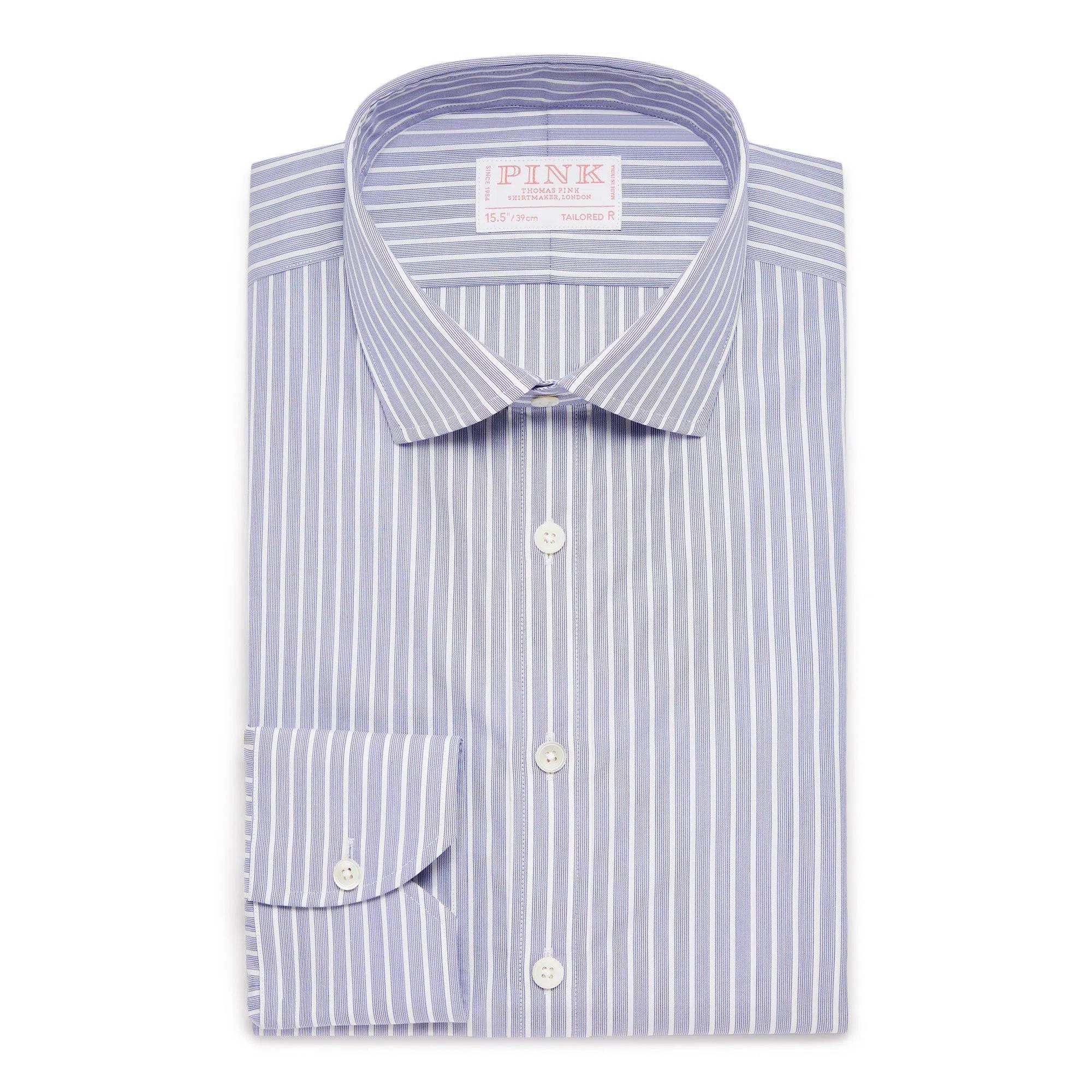 Thomas Pink Classic Fit Formal Superior Broken Stripe Shirt-MALFORD OF LONDON SAVILE ROW MENSWEAR OUTLET