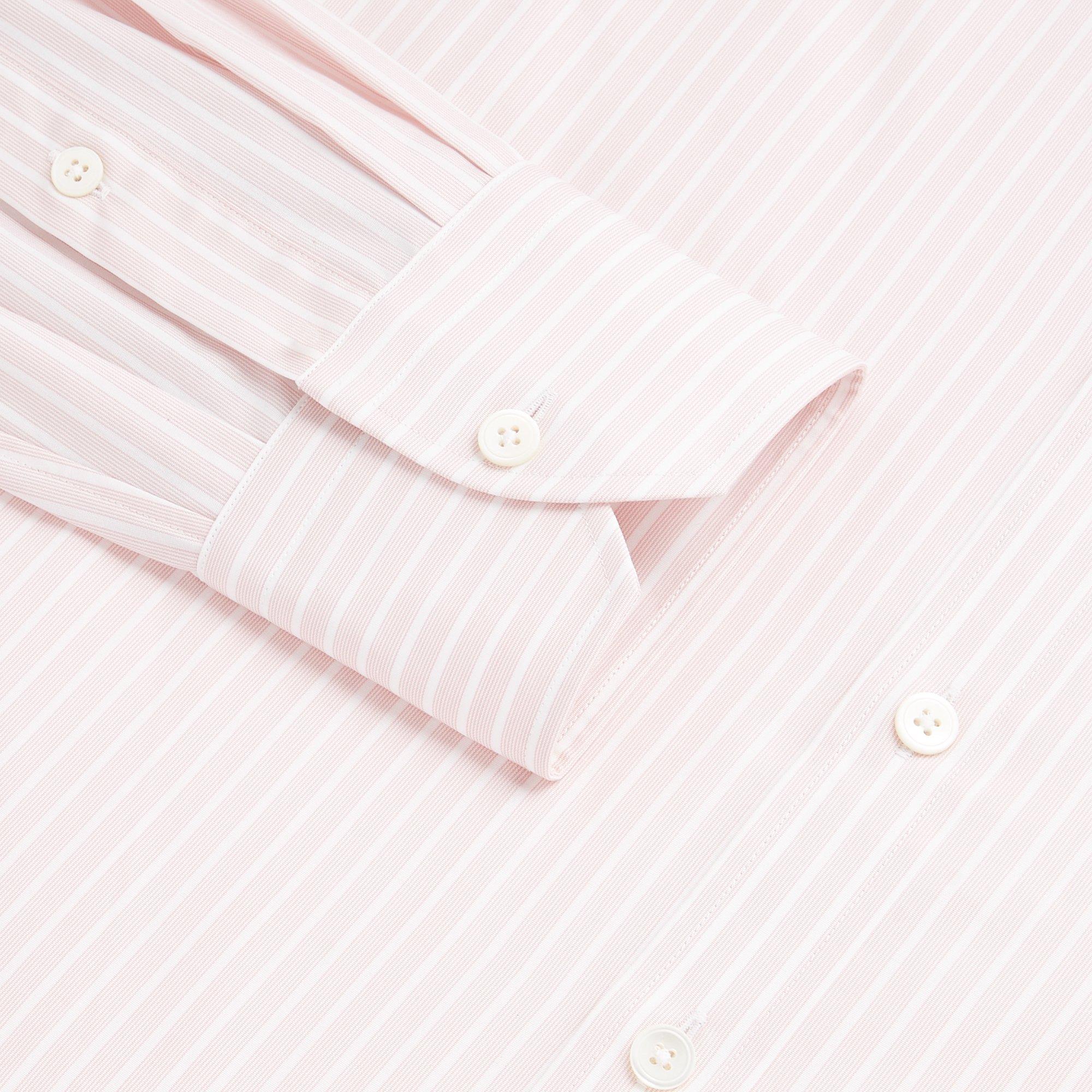 Thomas Pink Classic Fit Formal Superior Broken Stripe Shirt Pale Pink/White-MALFORD OF LONDON SAVILE ROW MENSWEAR OUTLET