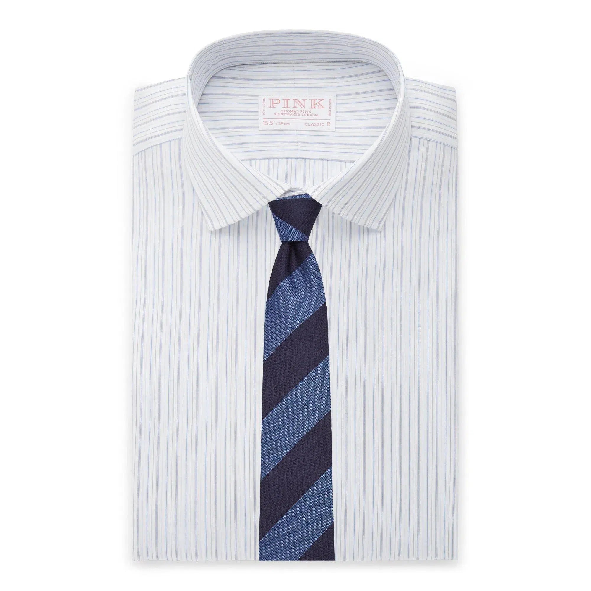 Thomas Pink Classic Fit Formal Supraluxe Fine Stripe Shirt-MALFORD OF LONDON SAVILE ROW MENSWEAR OUTLET