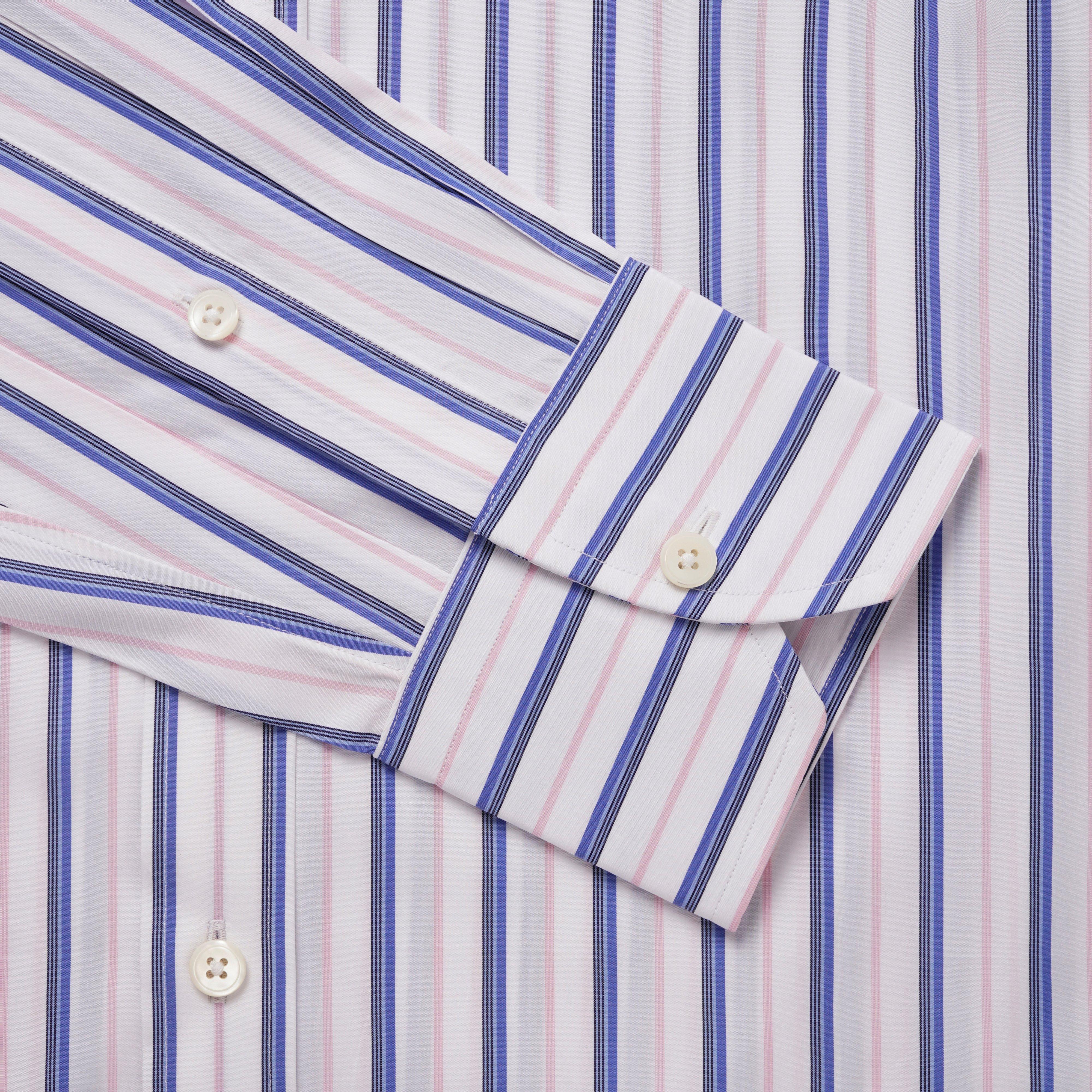 Thomas Pink Classic Fit Formal Thick & Thin Stripe Shirt-MALFORD OF LONDON SAVILE ROW MENSWEAR OUTLET