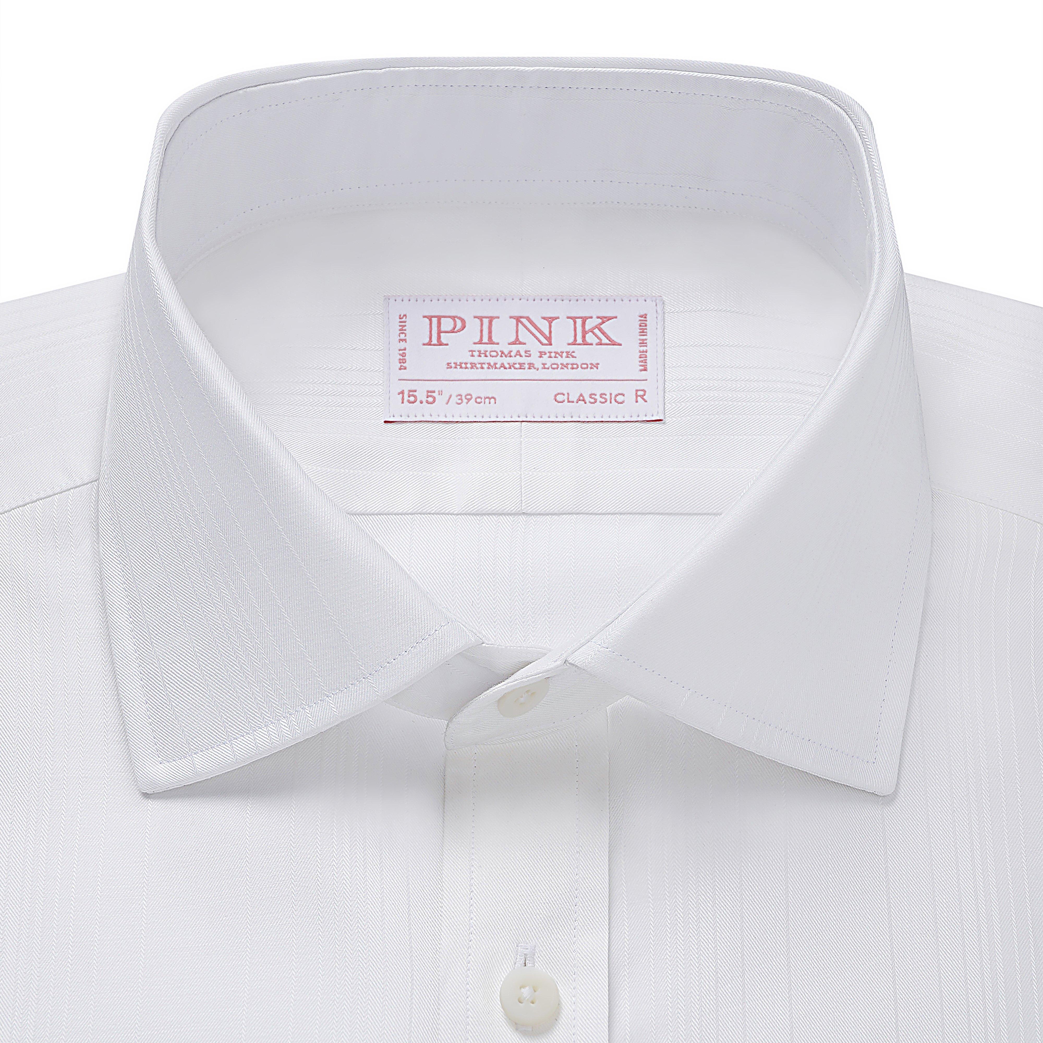 Thomas Pink Classic Fit Formal Tonal Twill Stripe Shirt-MALFORD OF LONDON SAVILE ROW MENSWEAR OUTLET