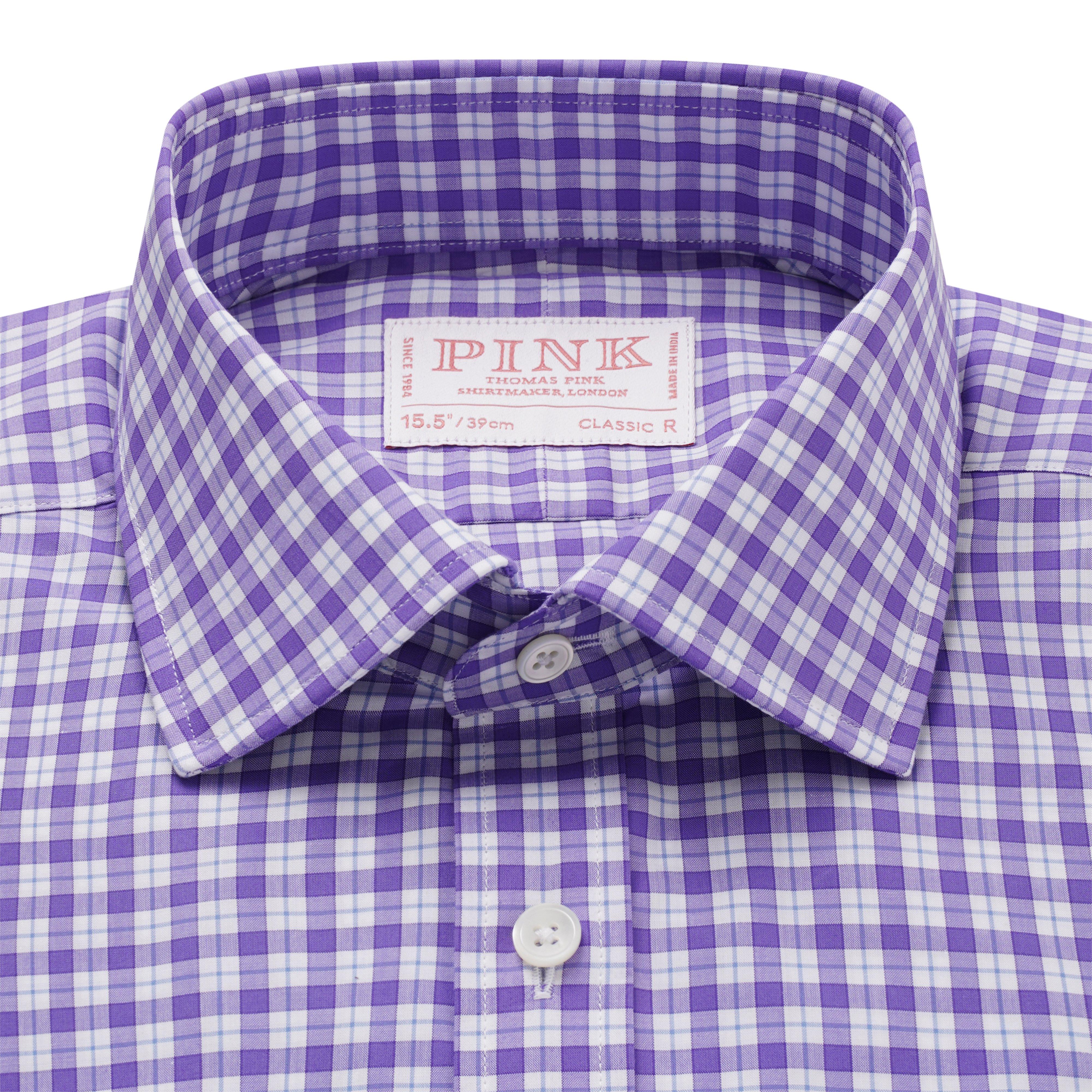 Thomas Pink Classic Fit Formal Twill Gingham Check Shirt-MALFORD OF LONDON SAVILE ROW MENSWEAR OUTLET