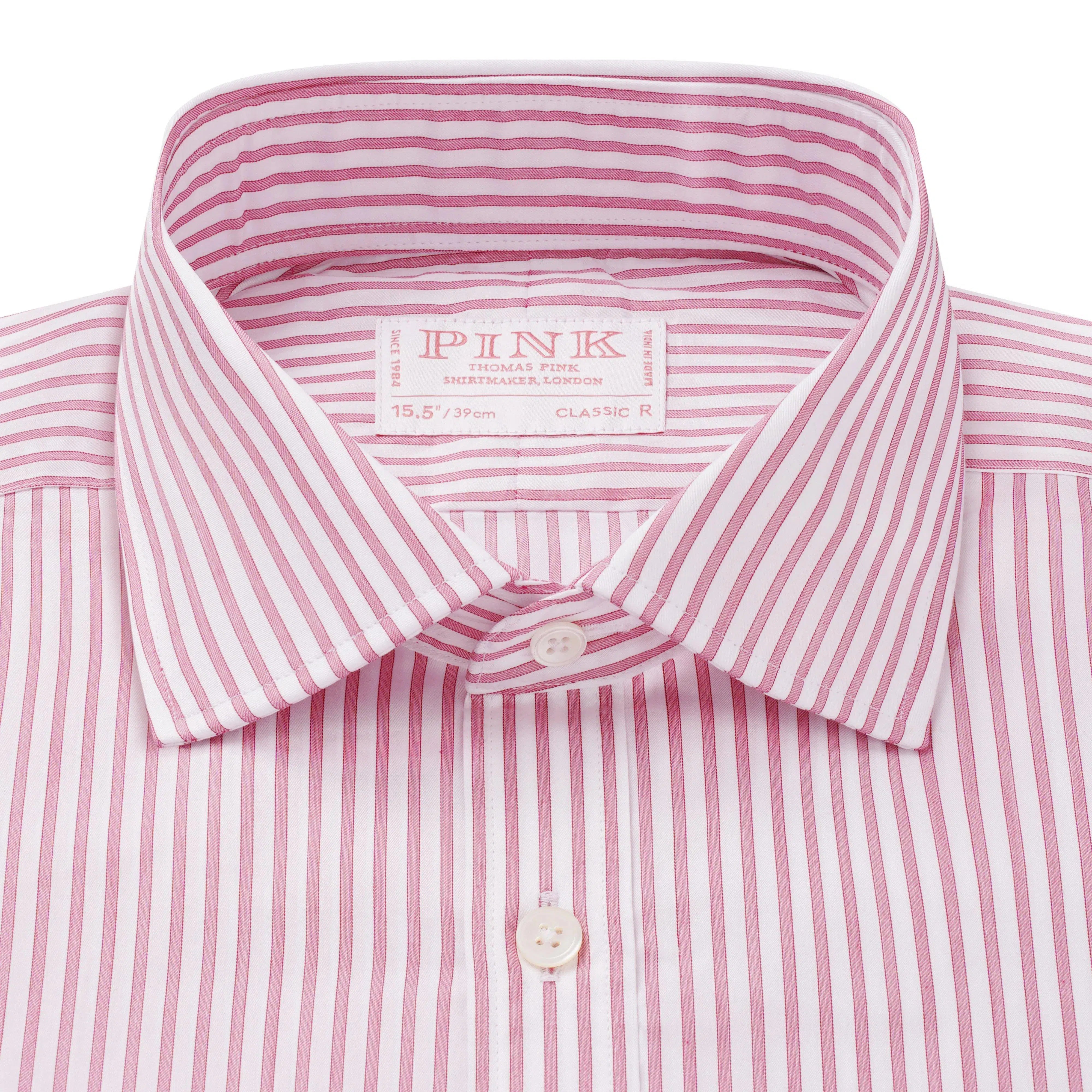 Thomas Pink Classic Fit Formal Twill Stripe Shirt-MALFORD OF LONDON SAVILE ROW MENSWEAR OUTLET