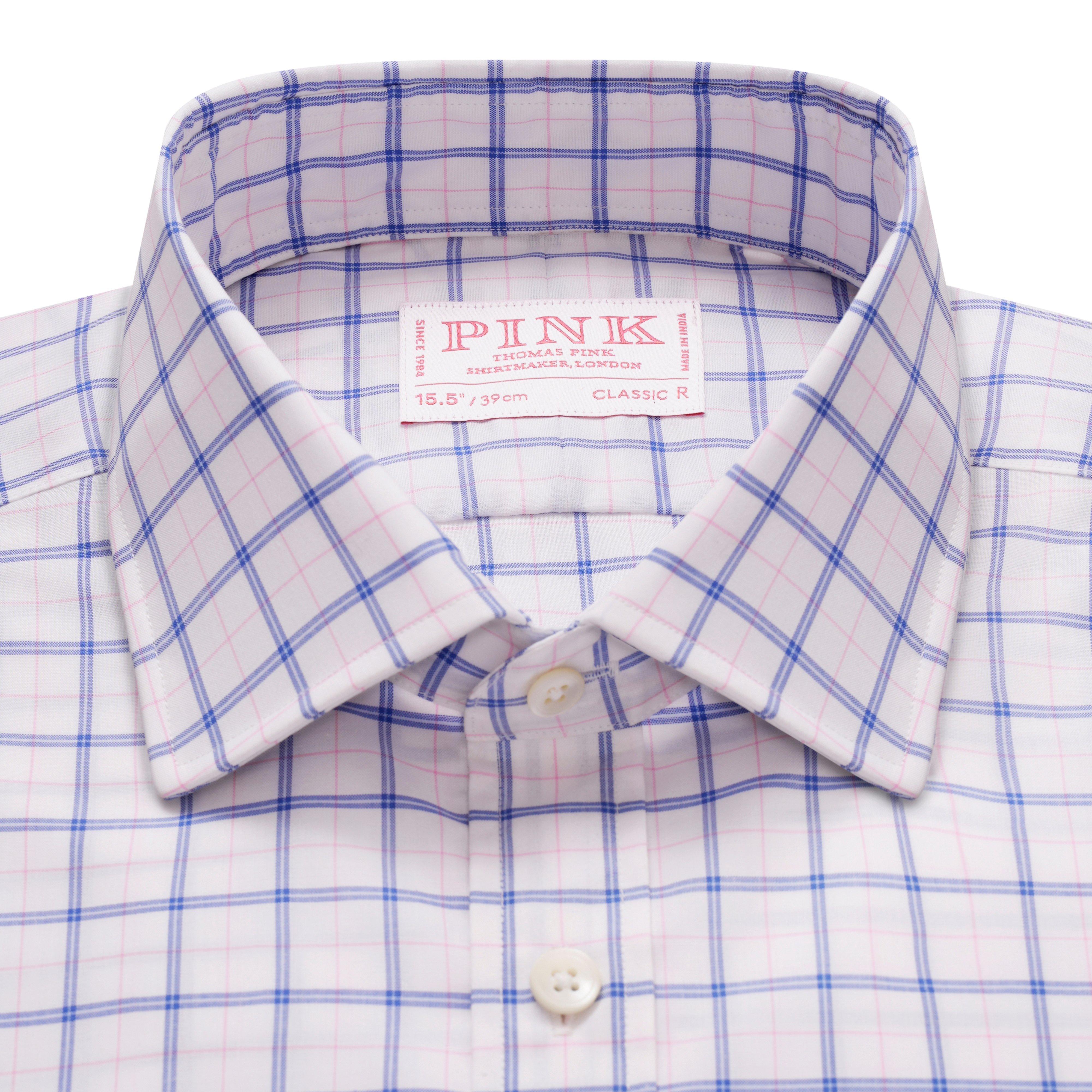 Thomas Pink Classic Fit Formal Windowpane Check Shirt-MALFORD OF LONDON SAVILE ROW MENSWEAR OUTLET