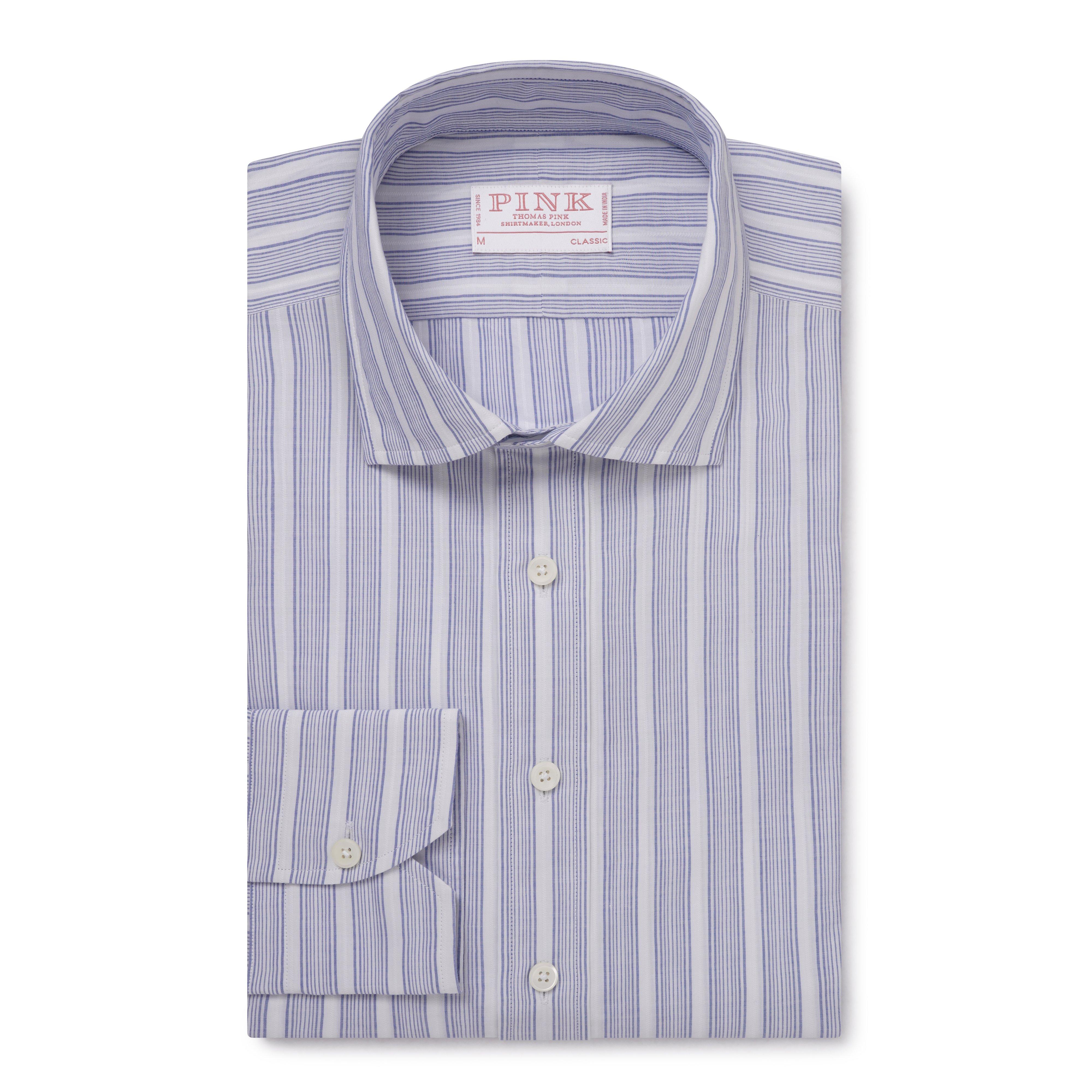 Thomas Pink Classic Fit Smart Casual Barre Stripe Shirt-MALFORD OF LONDON SAVILE ROW MENSWEAR OUTLET