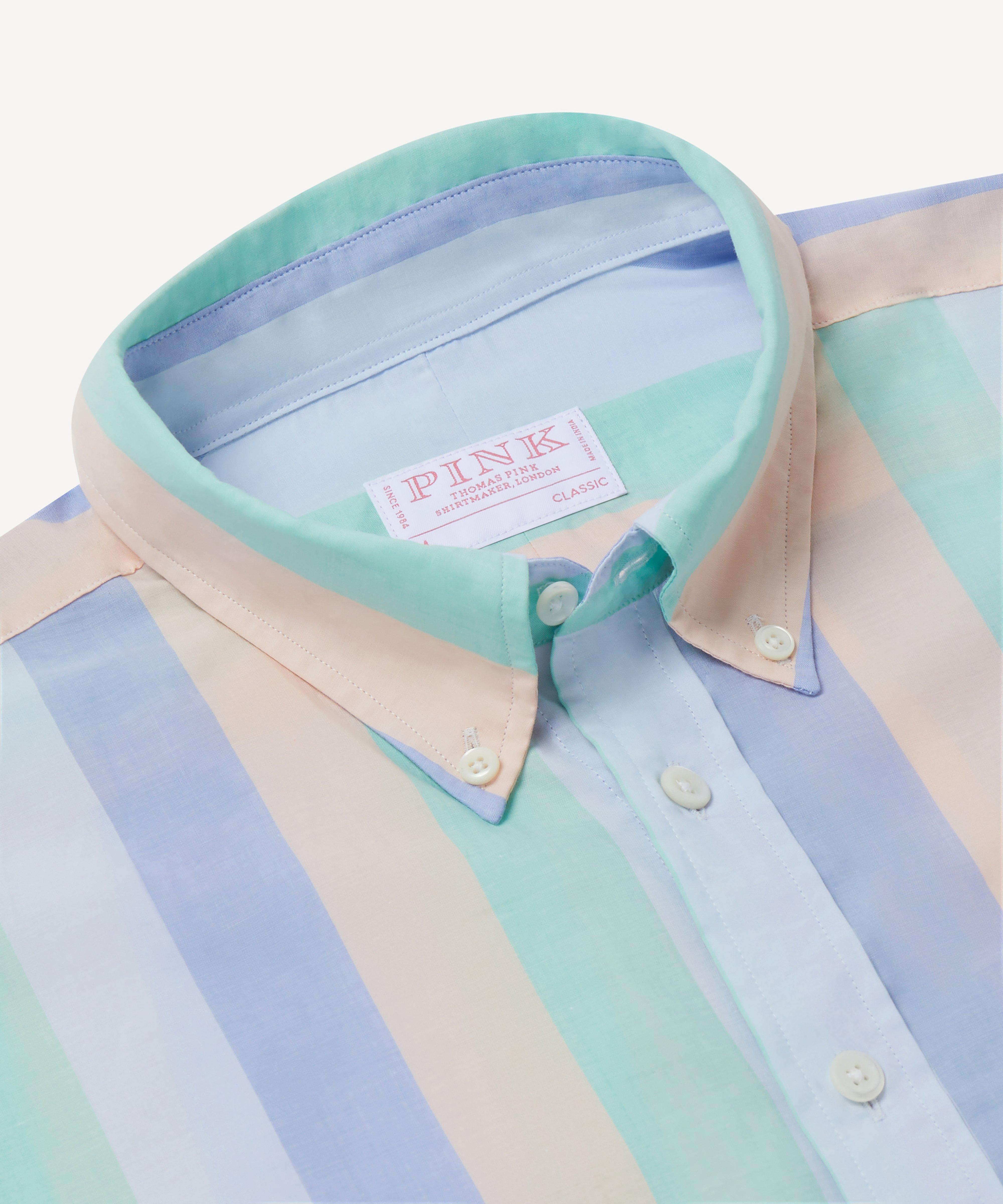 Thomas Pink Classic Fit Smart Casual Chambray Stripe Shirt-MALFORD OF LONDON SAVILE ROW MENSWEAR OUTLET