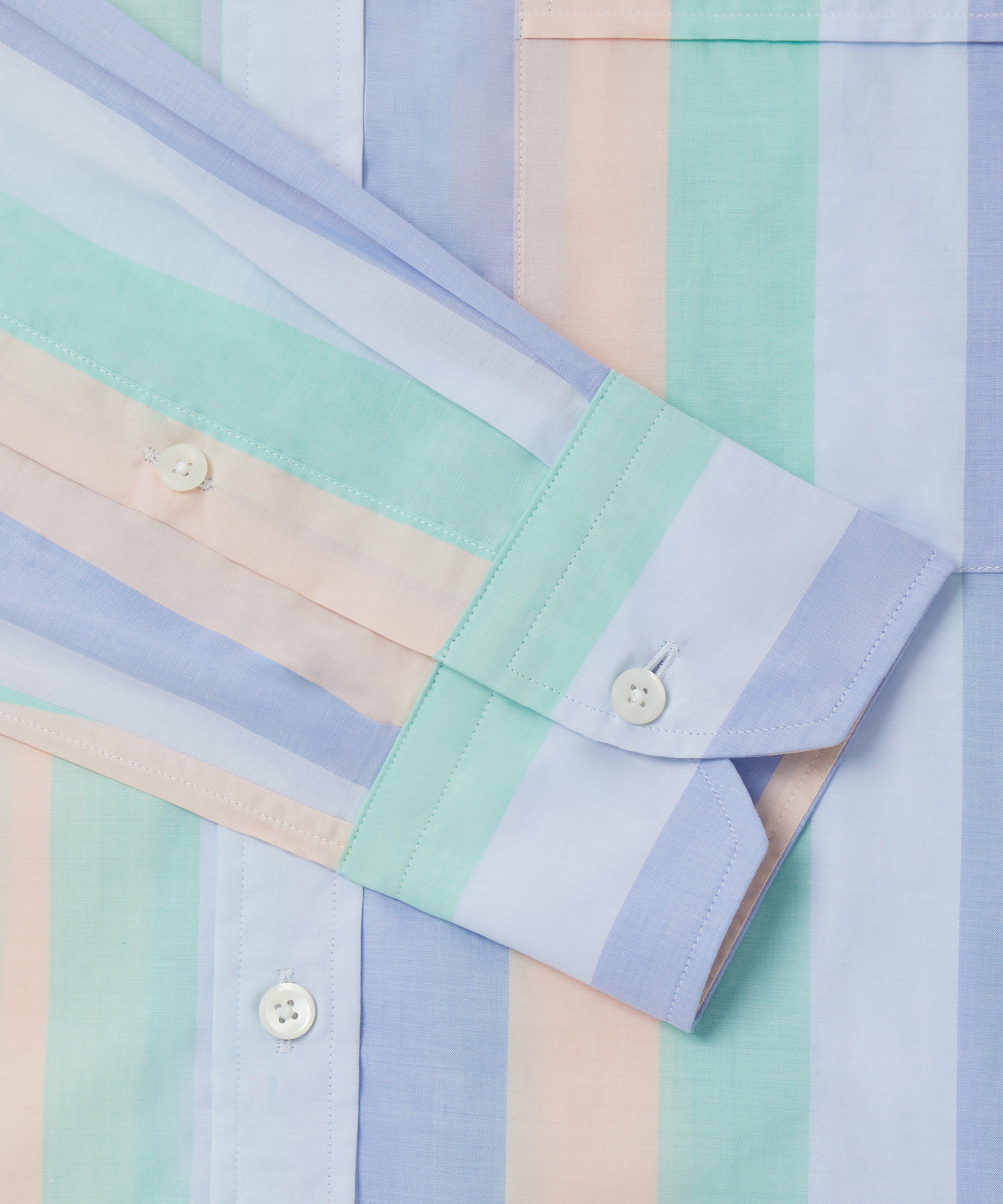 Thomas Pink Classic Fit Smart Casual Chambray Stripe Shirt-MALFORD OF LONDON SAVILE ROW MENSWEAR OUTLET