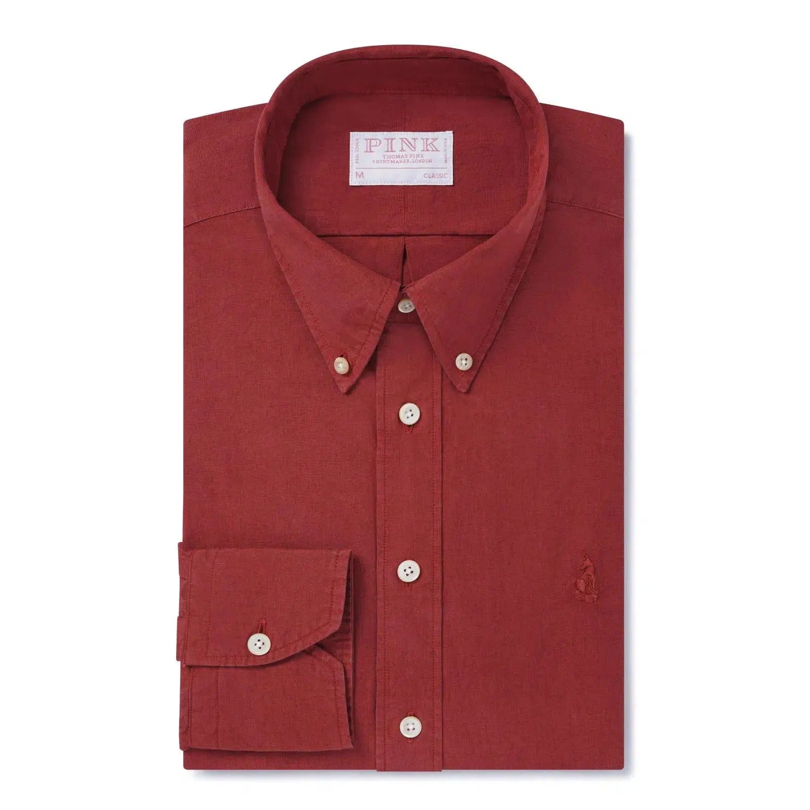 Thomas Pink Classic Fit Smart Casual Cotton Linen Dyed Shirt-MALFORD OF LONDON SAVILE ROW MENSWEAR OUTLET