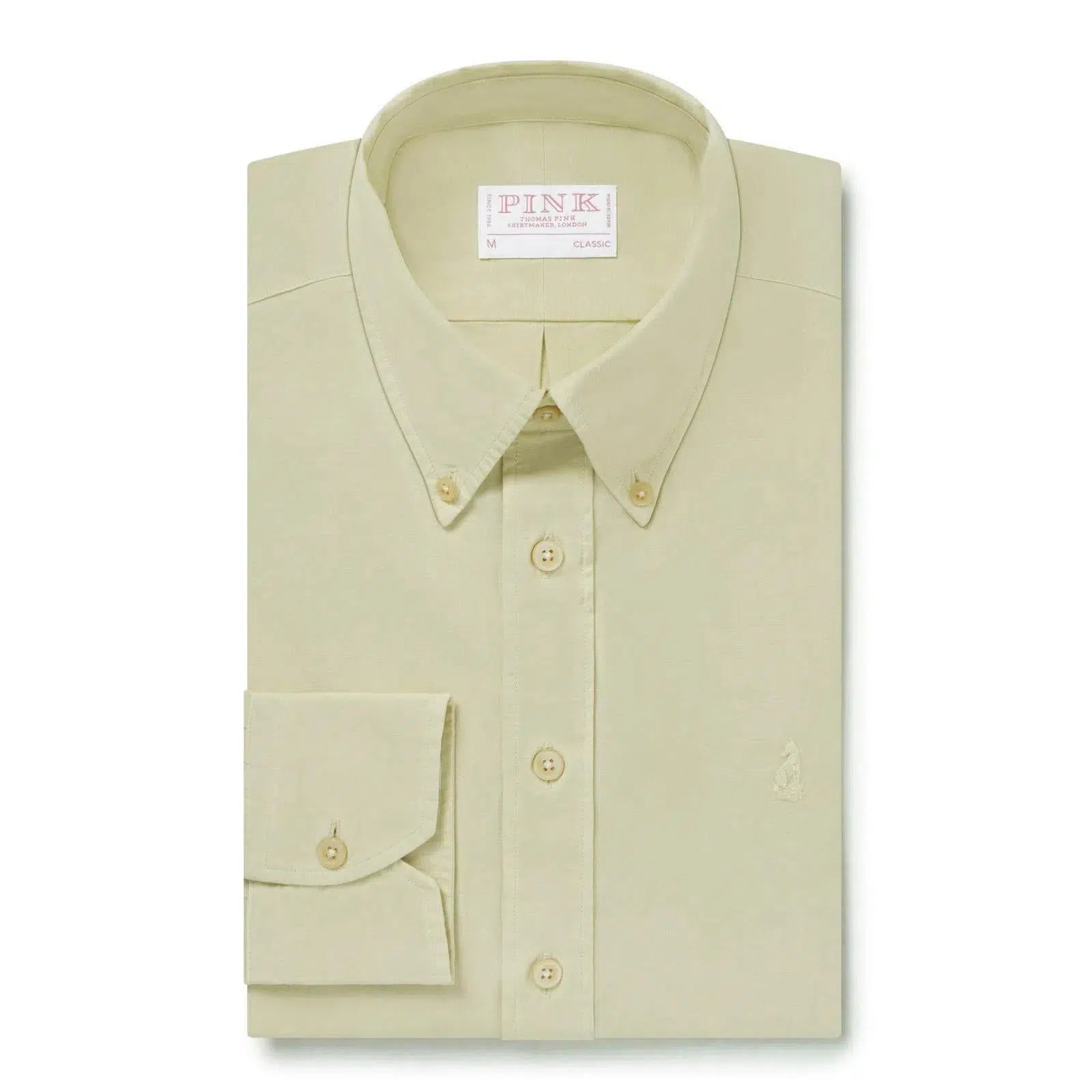 Thomas Pink Classic Fit Smart Casual Cotton Linen Dyed Shirt-MALFORD OF LONDON SAVILE ROW MENSWEAR OUTLET