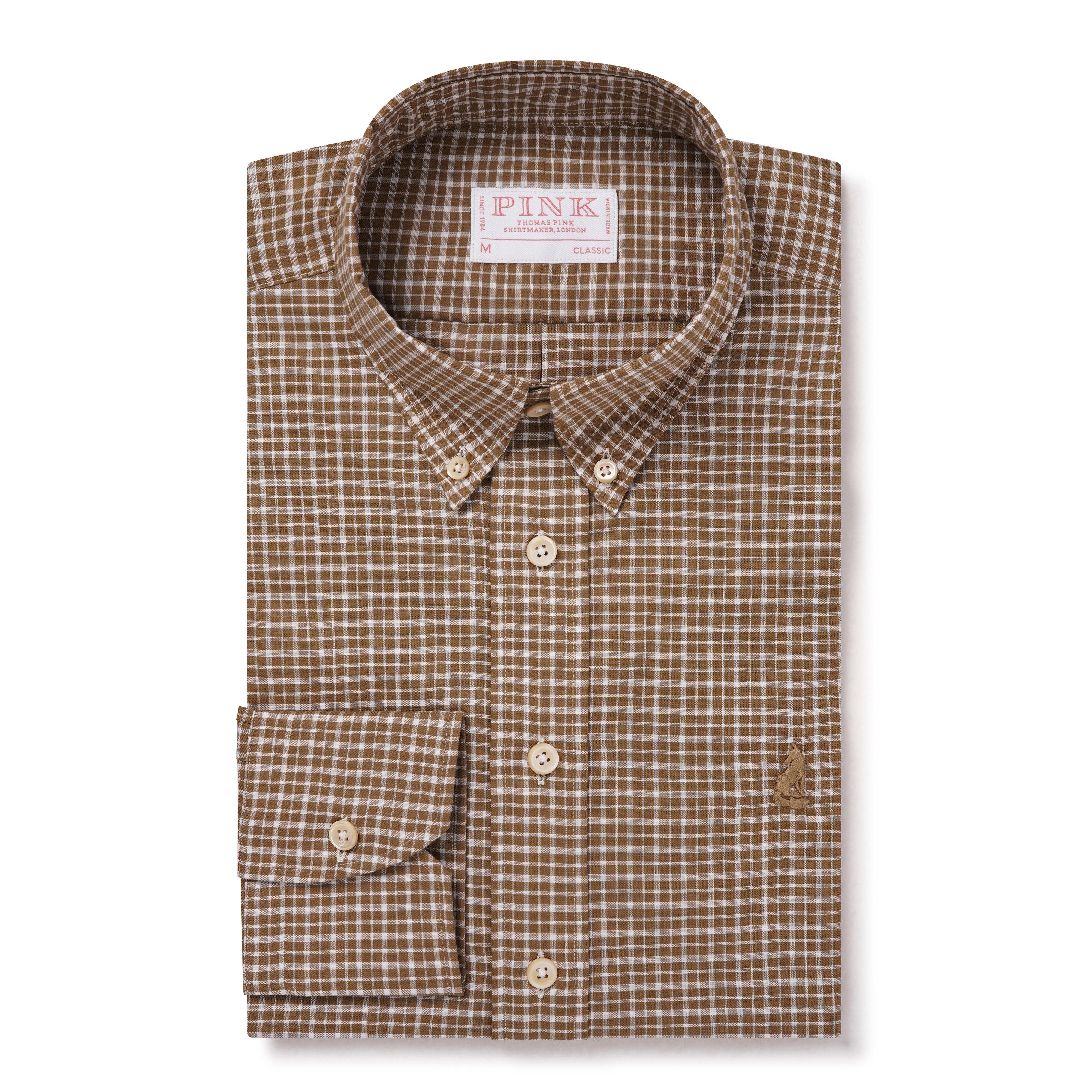 Thomas Pink Classic Fit Smart Casual Light Cotton Check Shirt-MALFORD OF LONDON SAVILE ROW MENSWEAR OUTLET