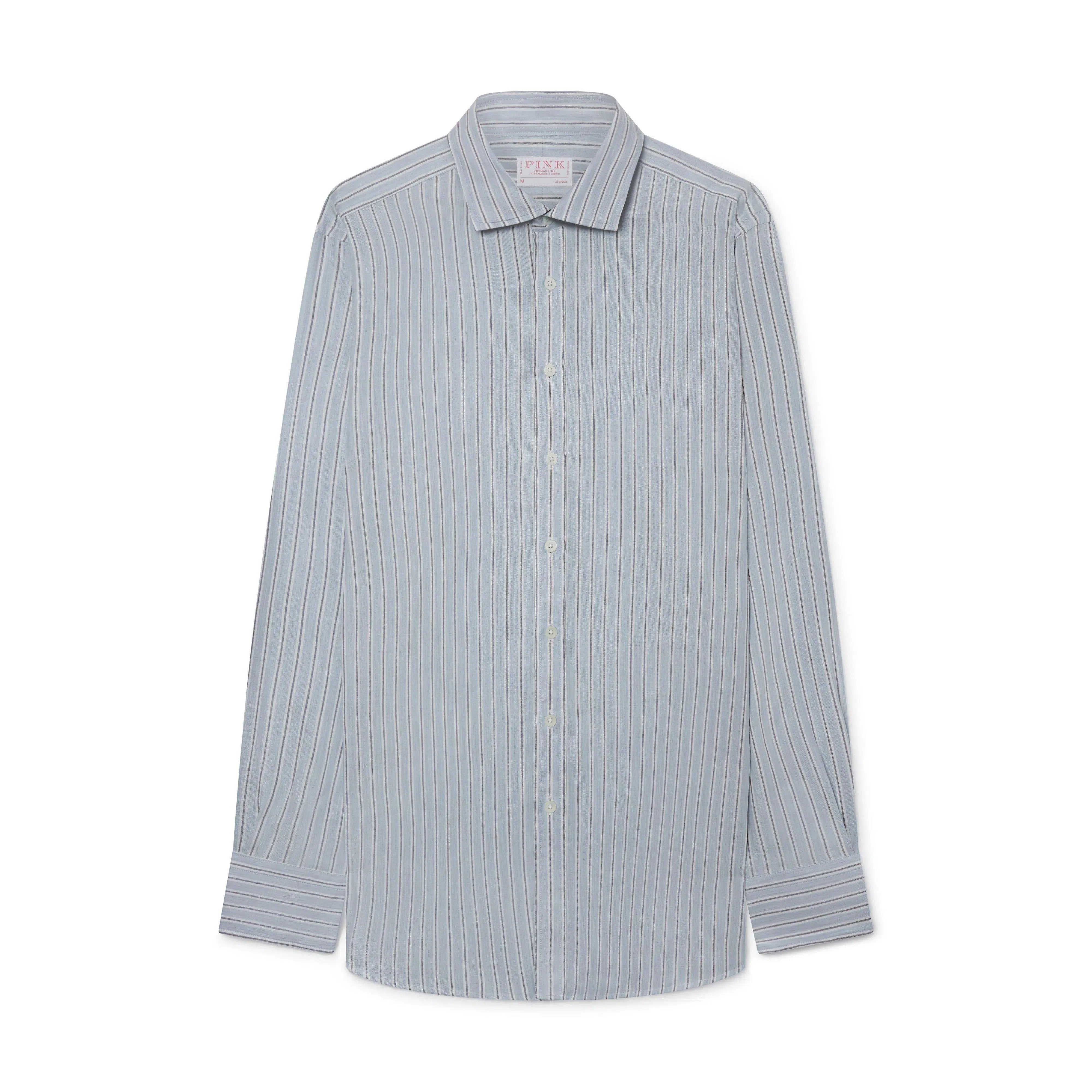 Thomas Pink Classic Fit Smart Casual Melange Stripe Shirt-MALFORD OF LONDON SAVILE ROW MENSWEAR OUTLET