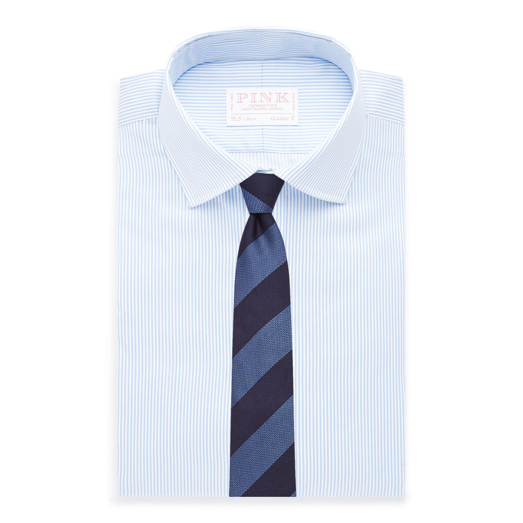 Thomas Pink Classic Fit Traveller Micro Stripe Twill Shirt-MALFORD OF LONDON SAVILE ROW MENSWEAR OUTLET