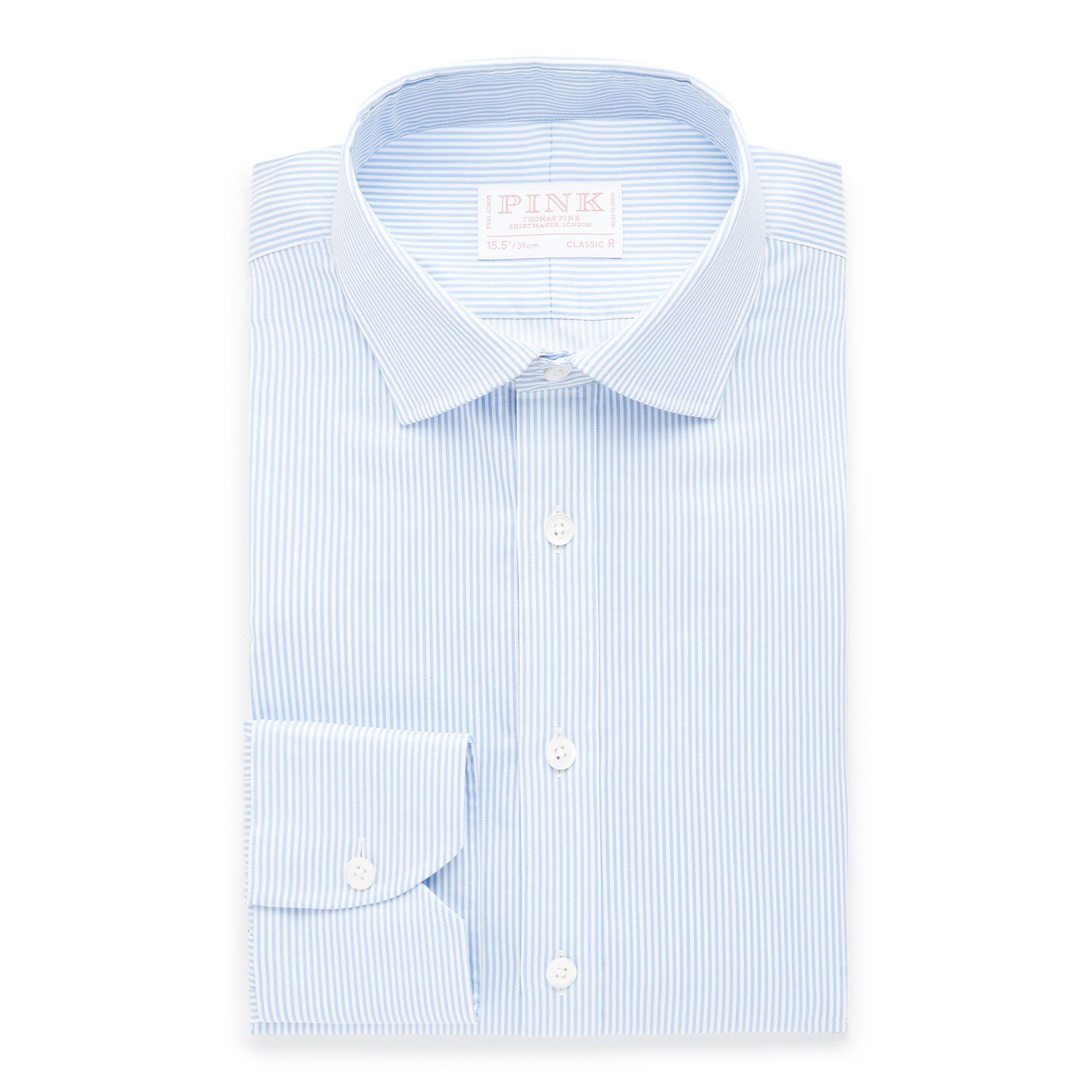 Thomas Pink Classic Fit Traveller Micro Stripe Twill Shirt-MALFORD OF LONDON SAVILE ROW MENSWEAR OUTLET