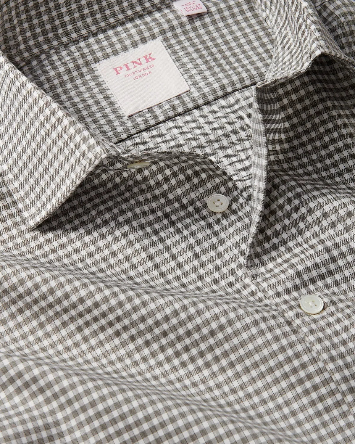 Thomas Pink Journey Twill Check Shirt Grey White-MALFORD OF LONDON SAVILE ROW MENSWEAR OUTLET