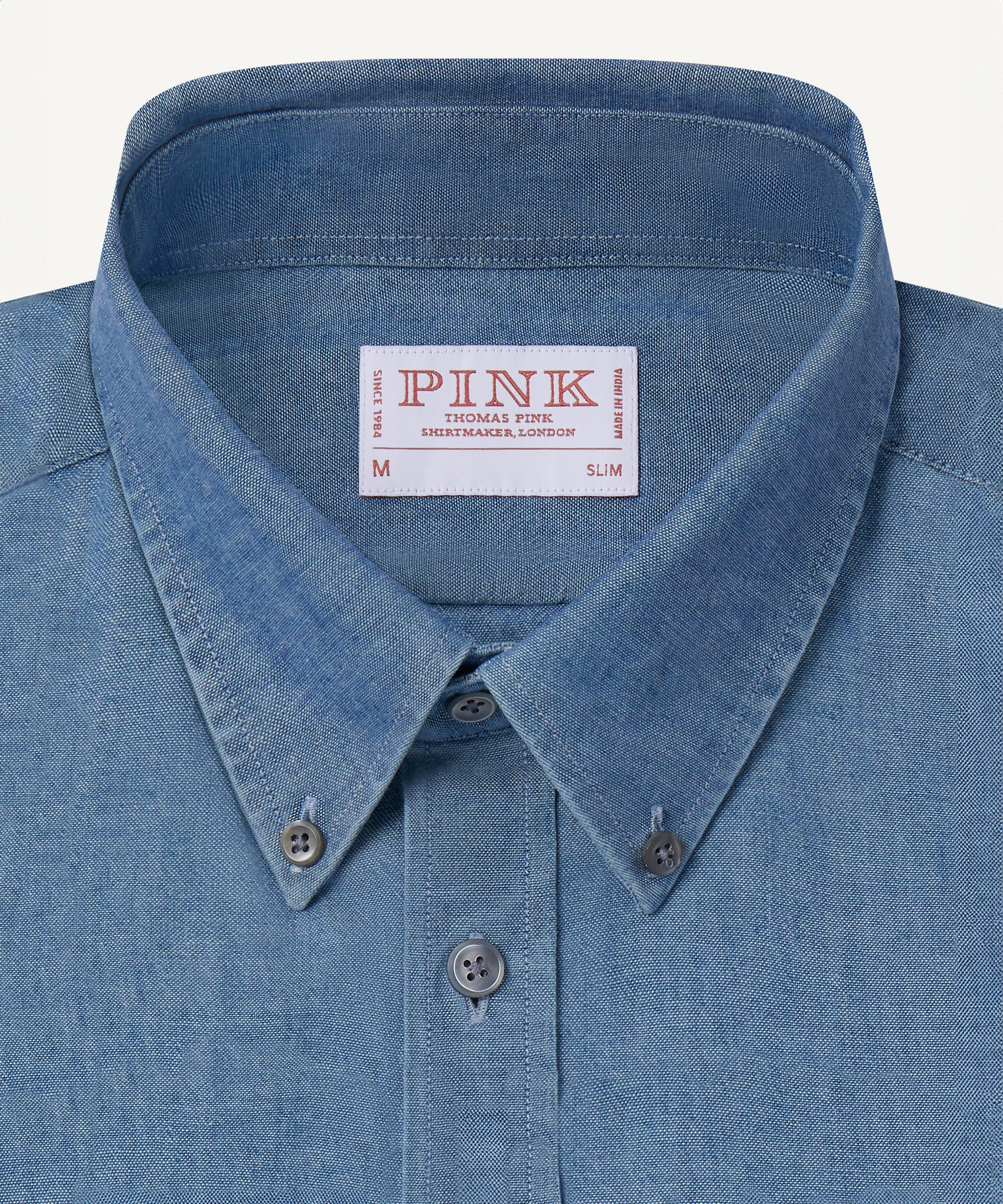 Thomas Pink Loose Fit Chambray Utility Shirt-MALFORD OF LONDON SAVILE ROW MENSWEAR OUTLET