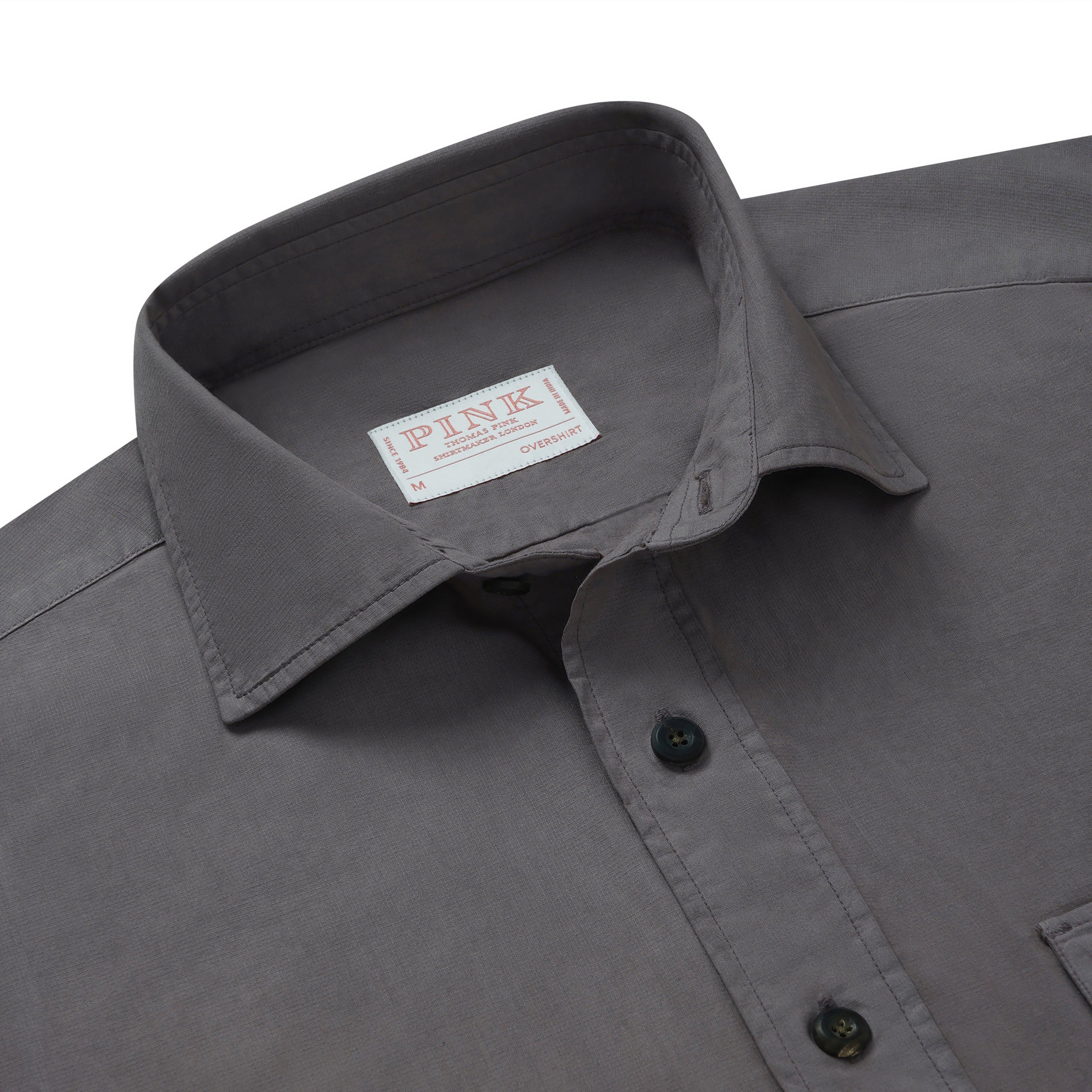 Thomas Pink Loose Fit Garment Dye Utility Shirt-MALFORD OF LONDON SAVILE ROW MENSWEAR OUTLET