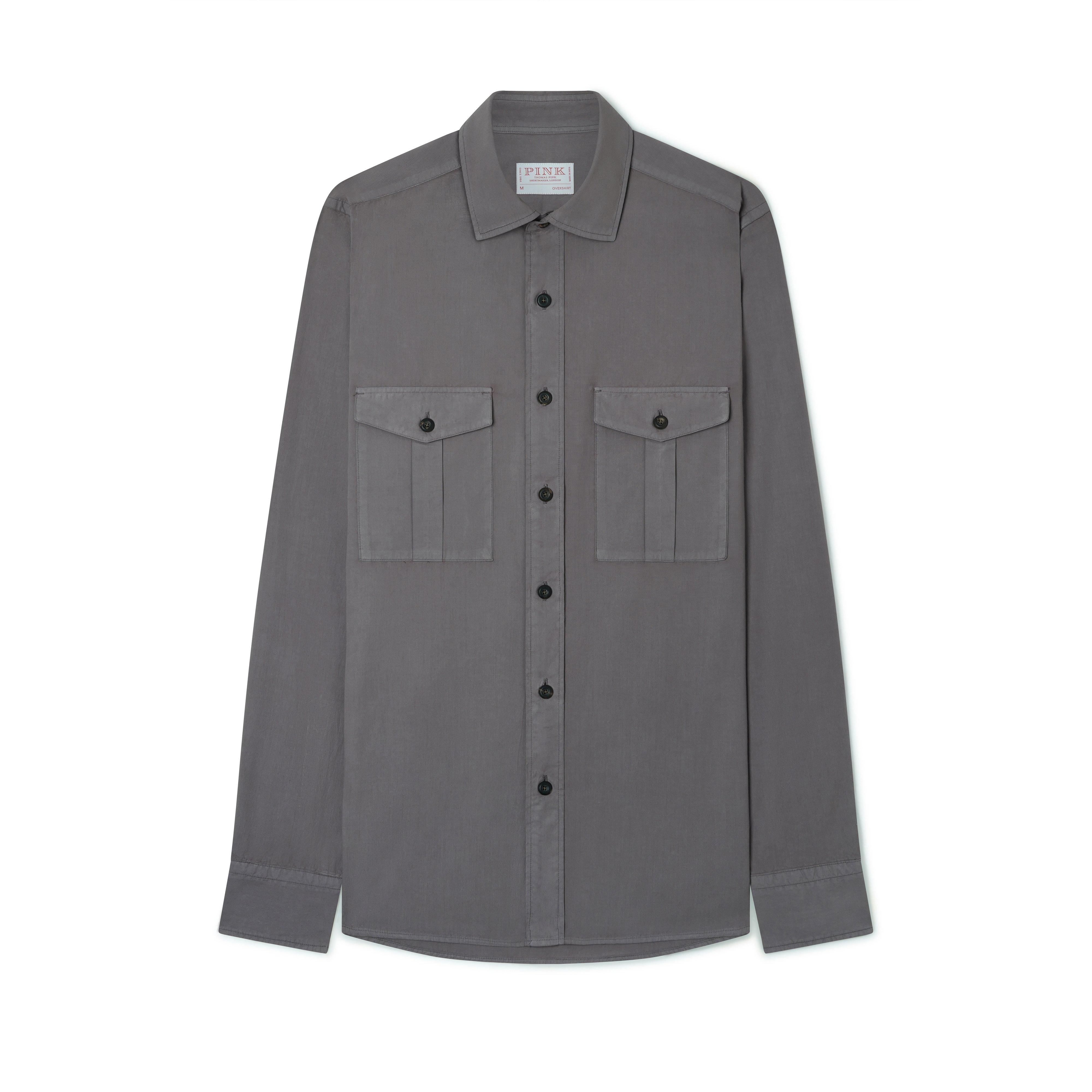 Thomas Pink Loose Fit Garment Dye Utility Shirt-MALFORD OF LONDON SAVILE ROW MENSWEAR OUTLET