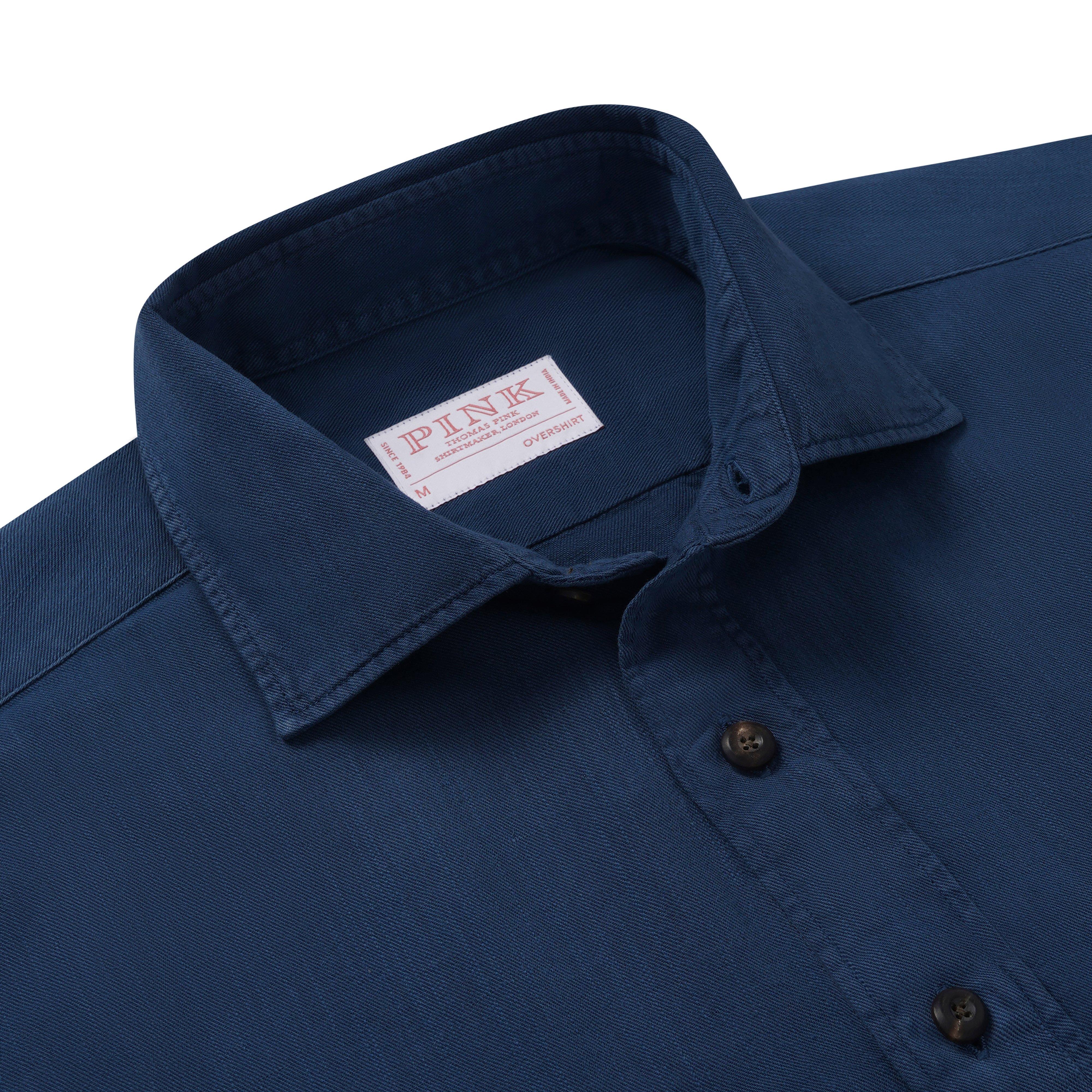 Thomas Pink Loose Fit Twill Garment Dye Utility Shirt-MALFORD OF LONDON SAVILE ROW MENSWEAR OUTLET