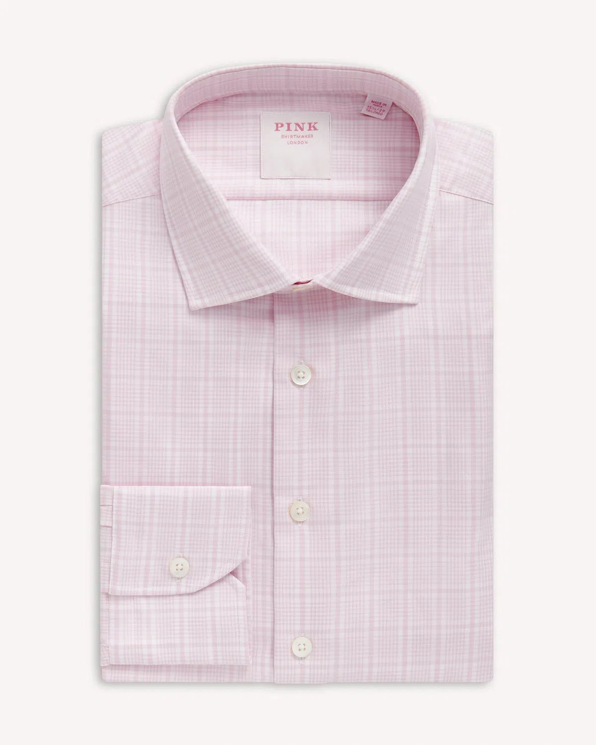 Thomas Pink POW Royal Twill Shirt Pink White-MALFORD OF LONDON SAVILE ROW MENSWEAR OUTLET