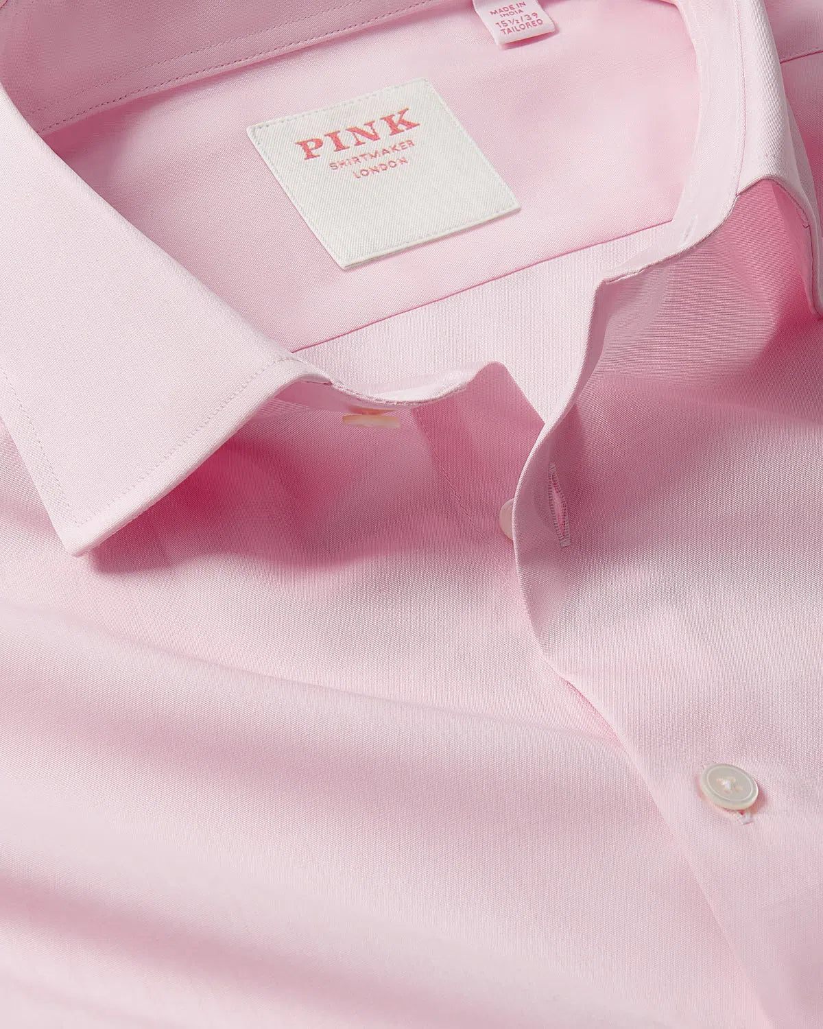 Thomas Pink Plain Poplin Shirt Pink-MALFORD OF LONDON SAVILE ROW MENSWEAR OUTLET