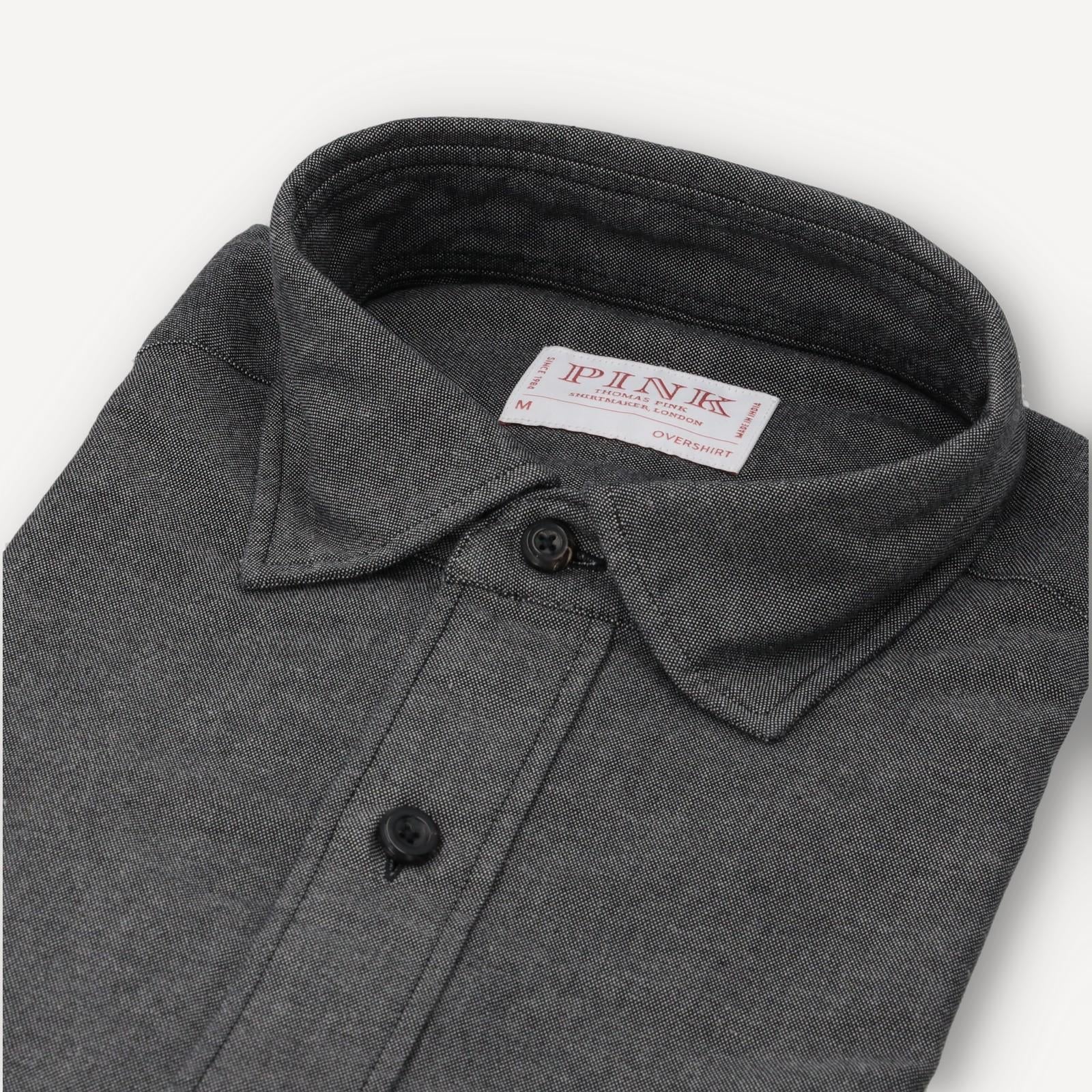 Thomas Pink Plain Smart Casual Overshirt Grey-MALFORD OF LONDON SAVILE ROW MENSWEAR OUTLET