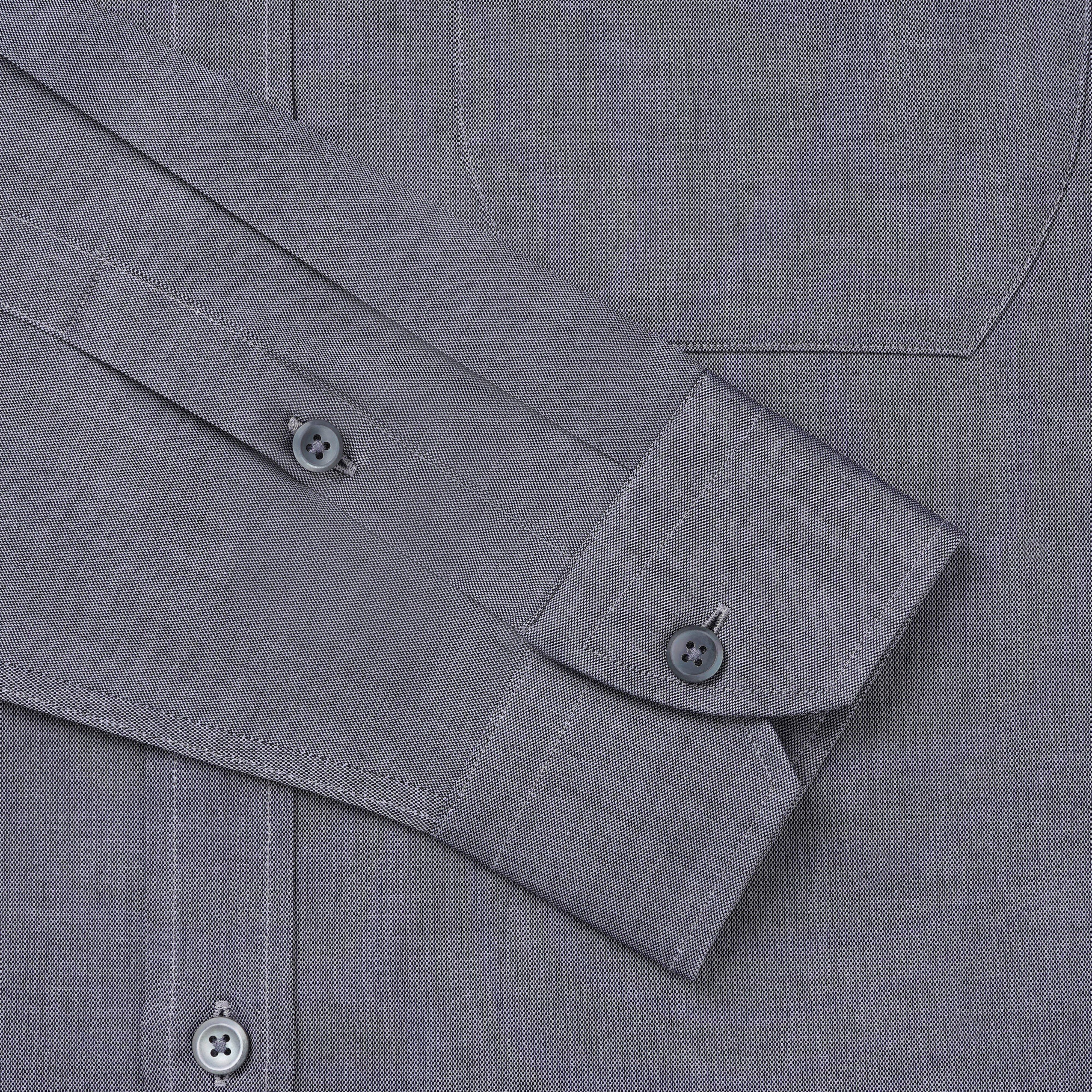 Thomas Pink Shirt Classic Fit Plain Grey Cotton-MALFORD OF LONDON SAVILE ROW MENSWEAR OUTLET