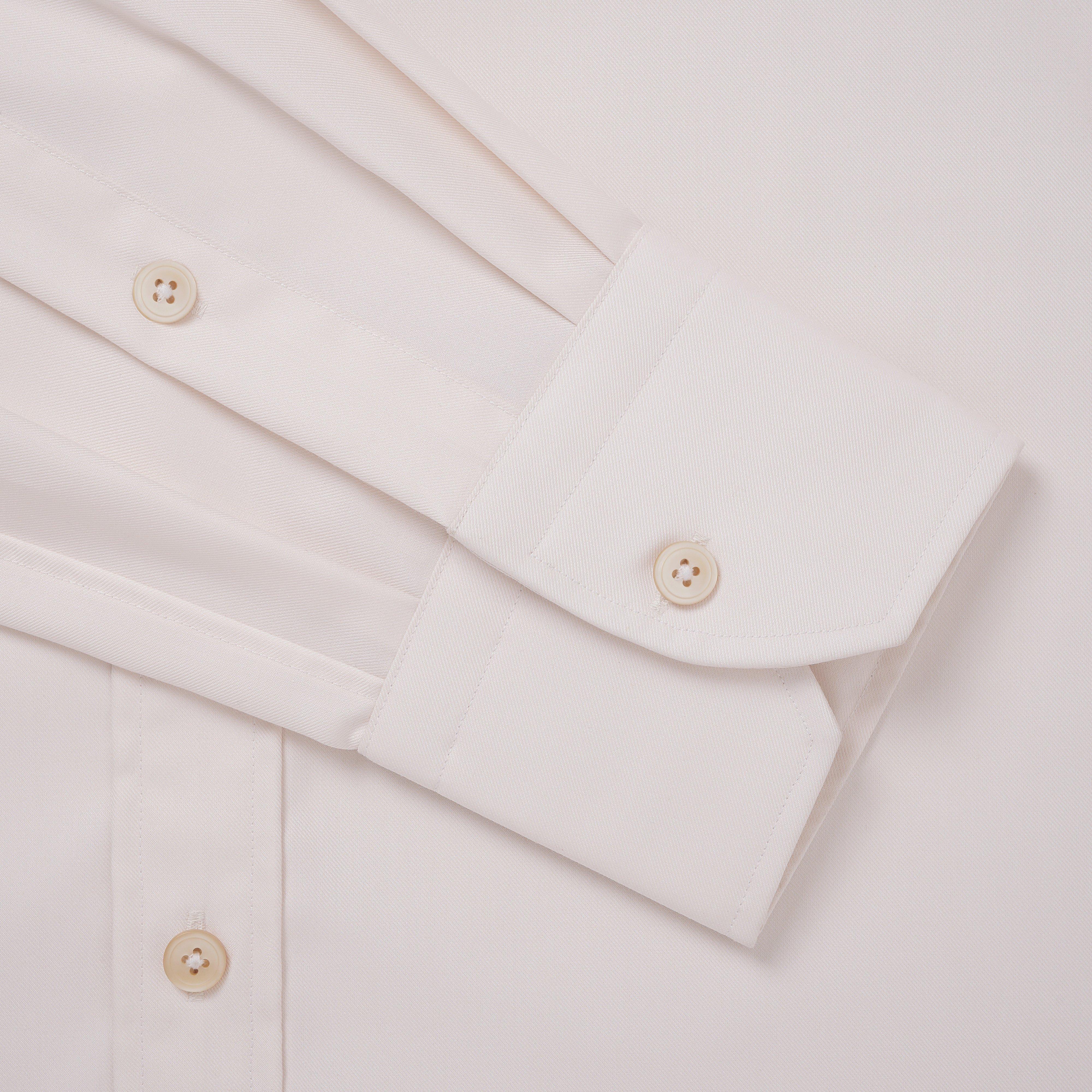 Thomas Pink Shirt Classic Fit Twill Plain White Formal Cotton-MALFORD OF LONDON SAVILE ROW MENSWEAR OUTLET