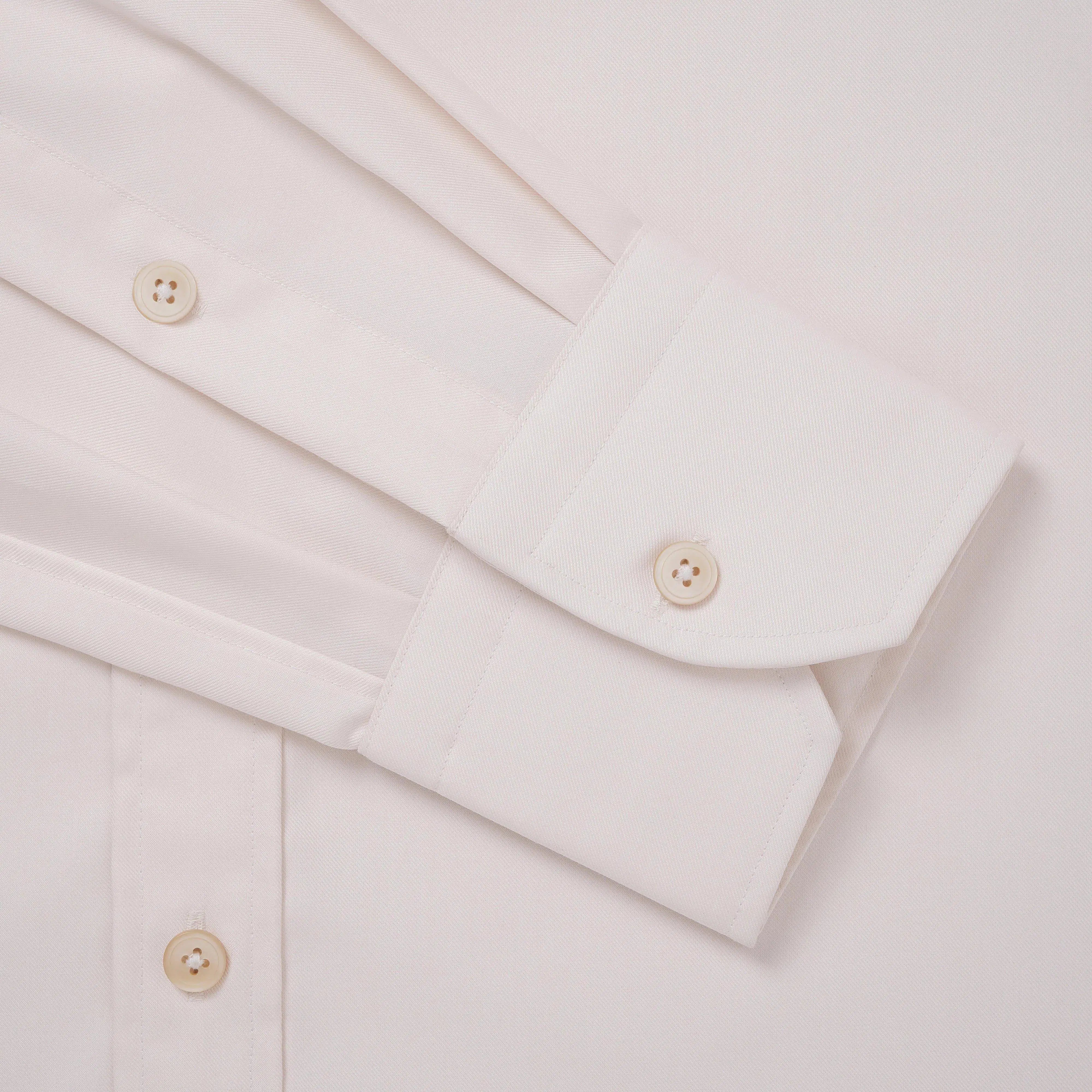 Thomas Pink Shirt Classic Fit Twill Plain White Formal Cotton-MALFORD OF LONDON SAVILE ROW MENSWEAR OUTLET