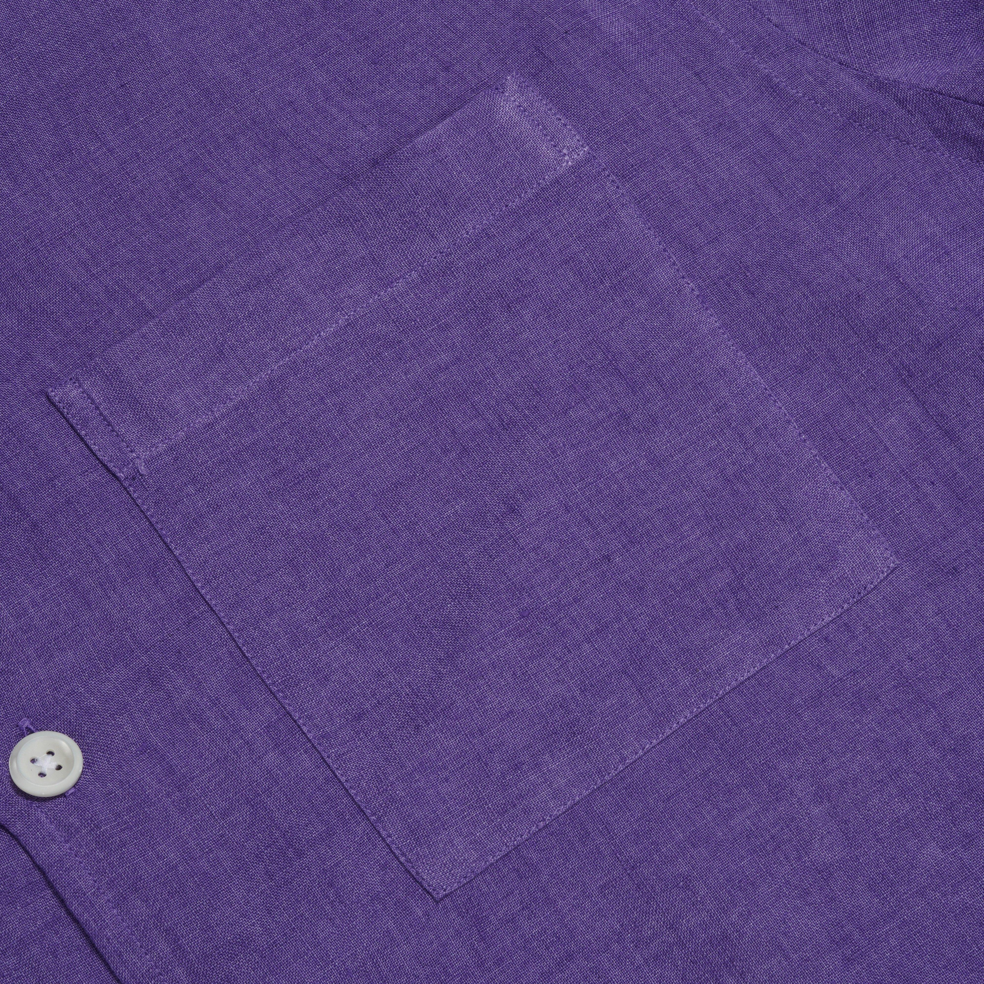 Thomas Pink Shirt Resort Fit Linen Plain Purple Cotton-MALFORD OF LONDON SAVILE ROW MENSWEAR OUTLET