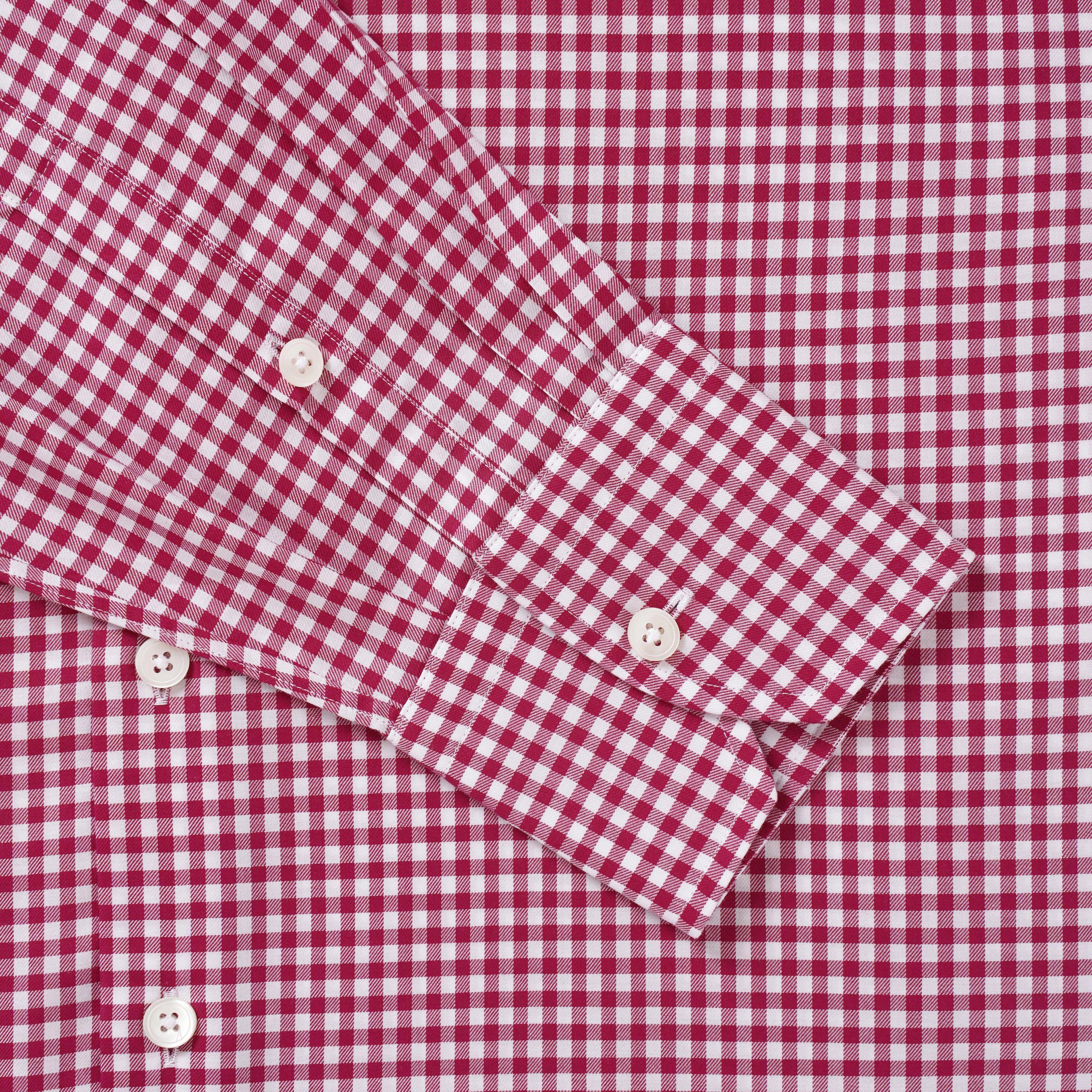 Thomas Pink Shirt Slim Fit Check Pink Formal Cotton-MALFORD OF LONDON SAVILE ROW MENSWEAR OUTLET