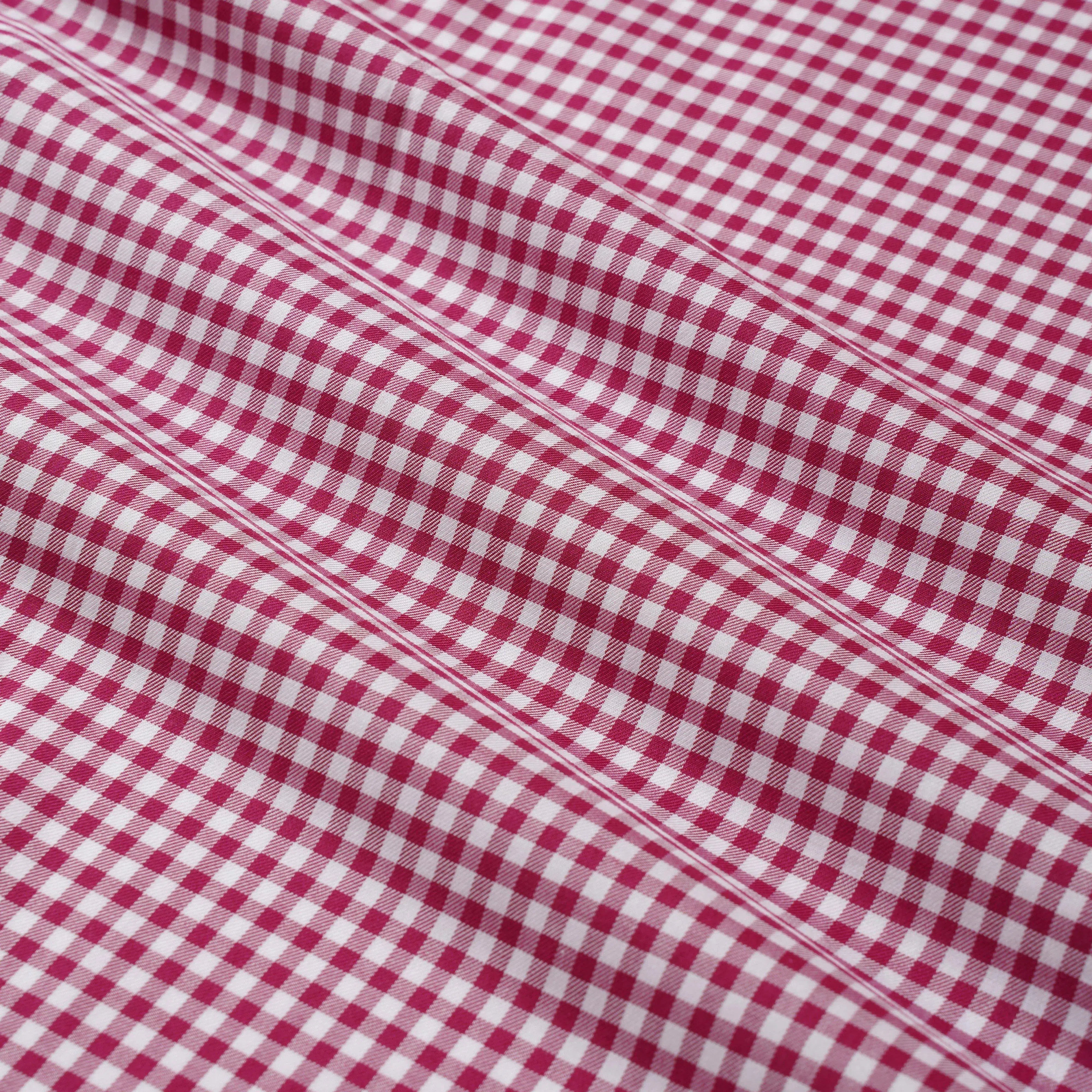 Thomas Pink Shirt Slim Fit Check Pink Formal Cotton-MALFORD OF LONDON SAVILE ROW MENSWEAR OUTLET