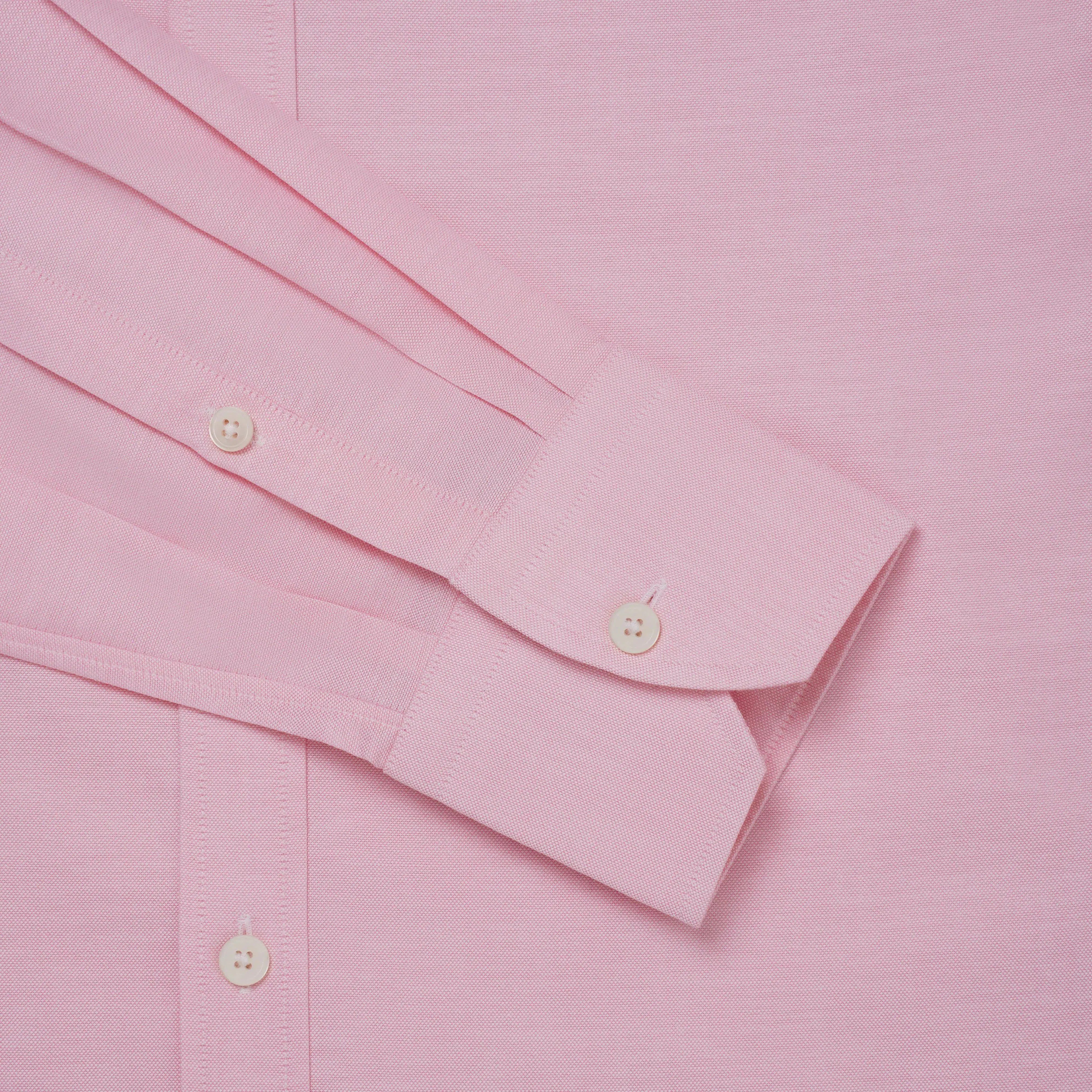 Thomas Pink Shirt Slim Fit Oxford Plain Pink Formal Cotton-MALFORD OF LONDON SAVILE ROW MENSWEAR OUTLET