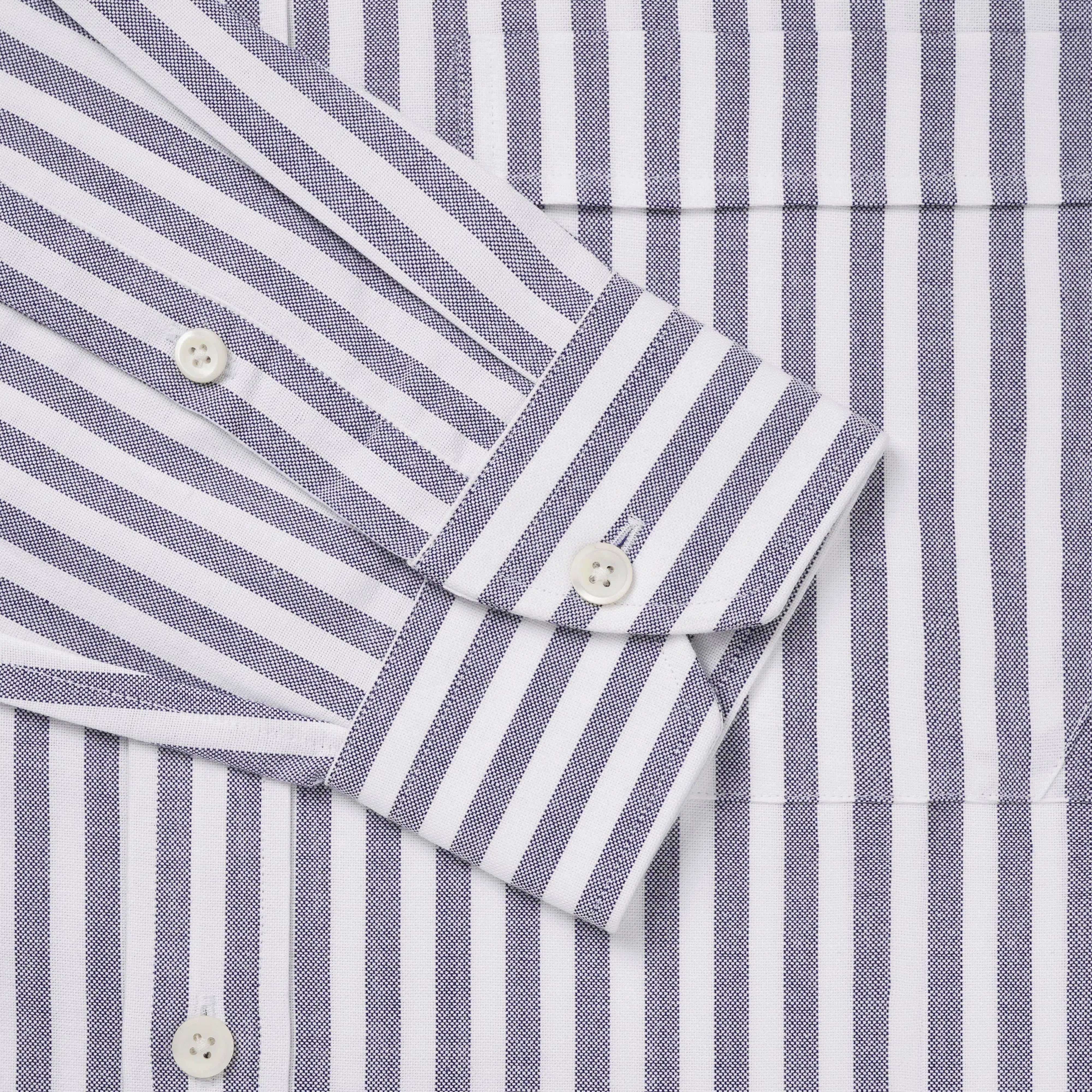 Thomas Pink Shirt Slim Fit Stripe Blue Cotton-MALFORD OF LONDON SAVILE ROW MENSWEAR OUTLET