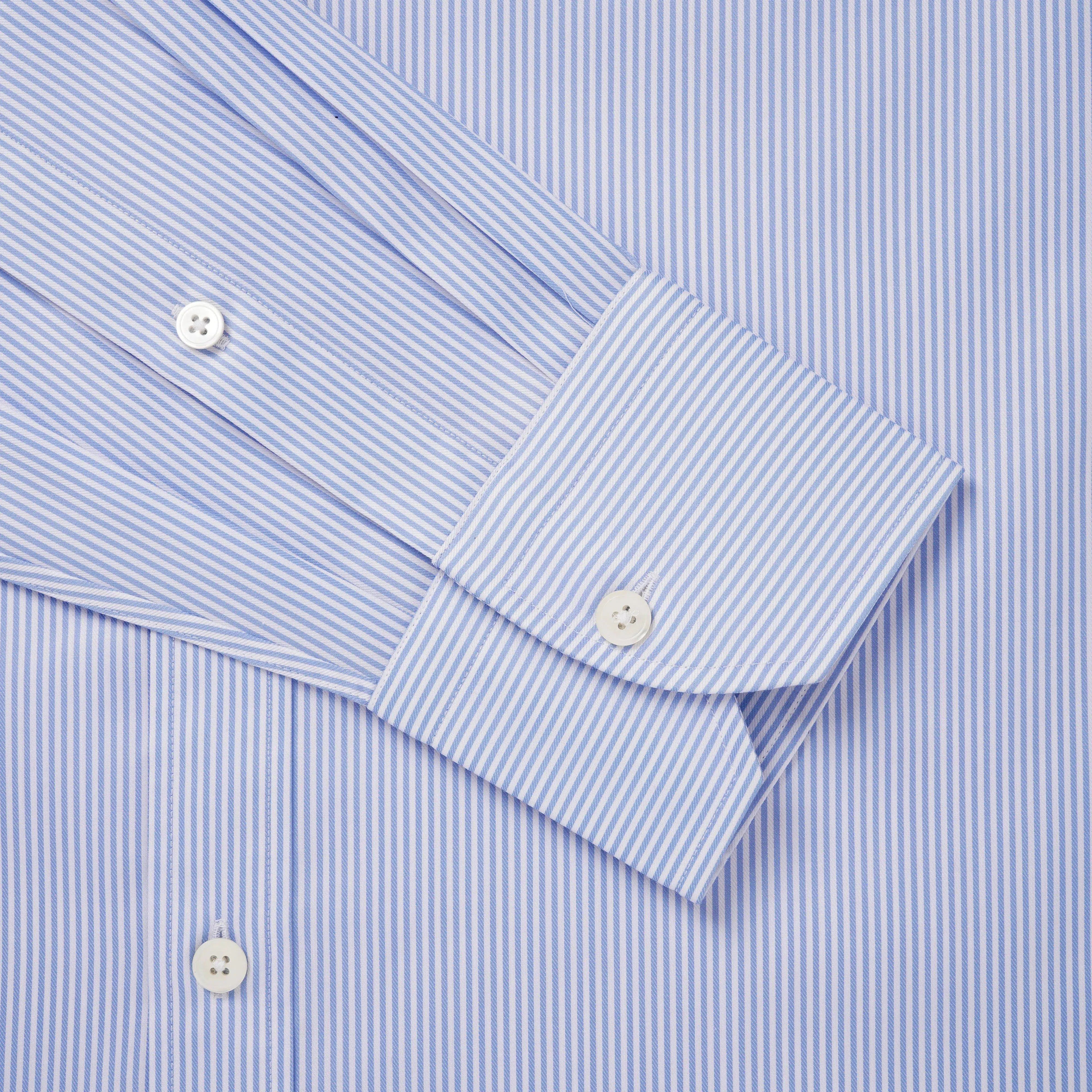 Thomas Pink Shirt Slim Fit Stripe Blue Formal Cotton-MALFORD OF LONDON SAVILE ROW MENSWEAR OUTLET