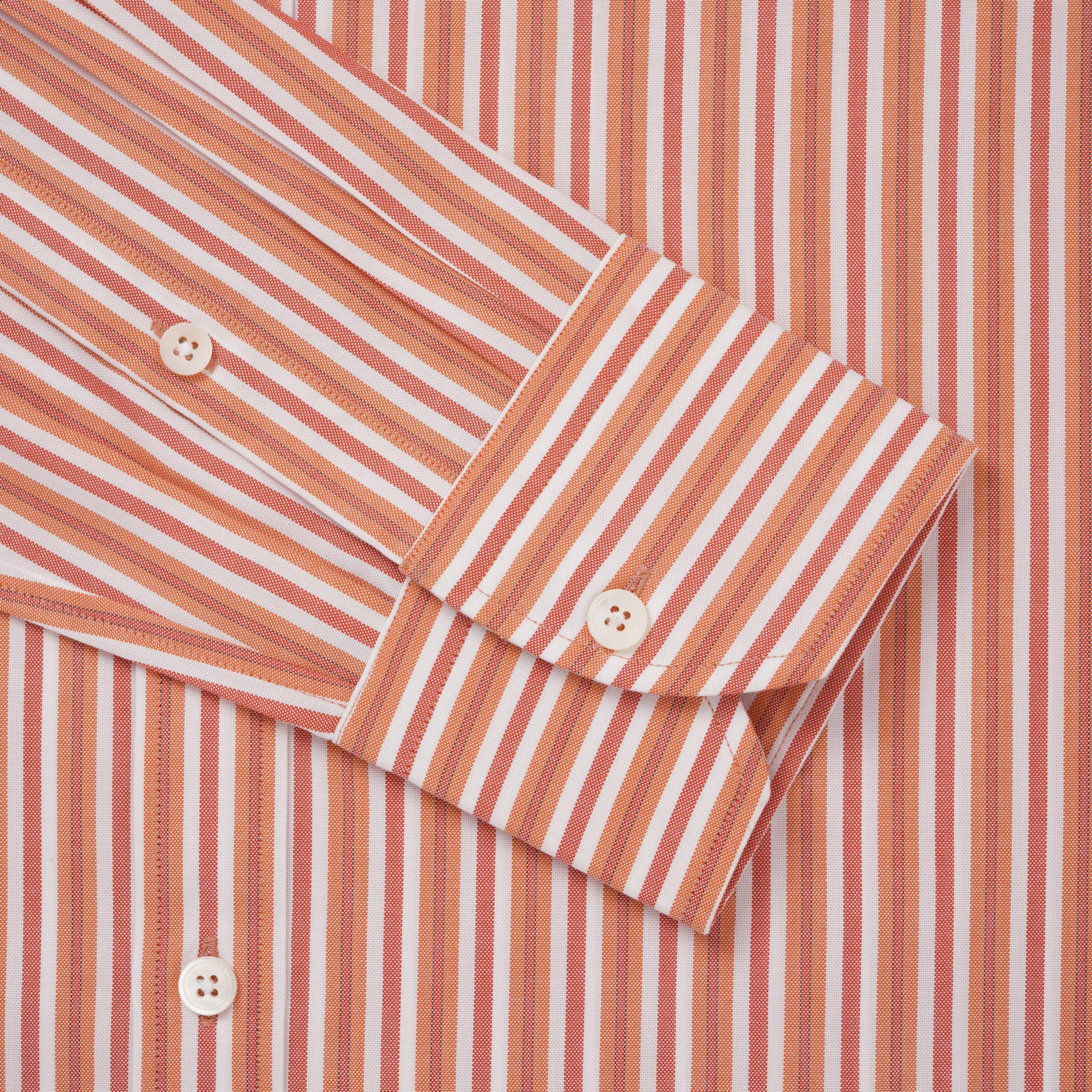 Thomas Pink Shirt Slim Fit Stripe Orange Formal Cotton-MALFORD OF LONDON SAVILE ROW MENSWEAR OUTLET