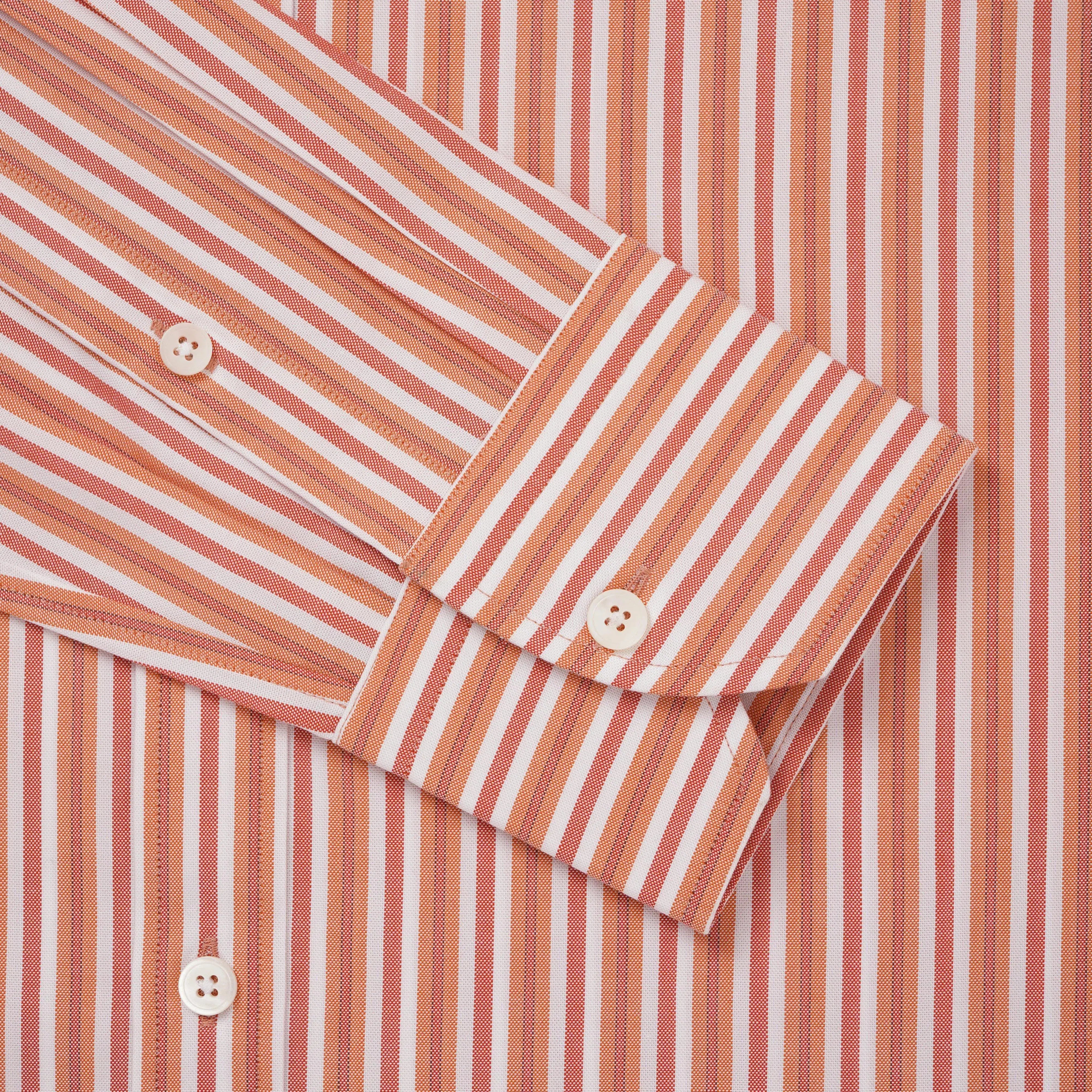 Thomas Pink Shirt Slim Fit Stripe Orange Formal Cotton-MALFORD OF LONDON SAVILE ROW MENSWEAR OUTLET