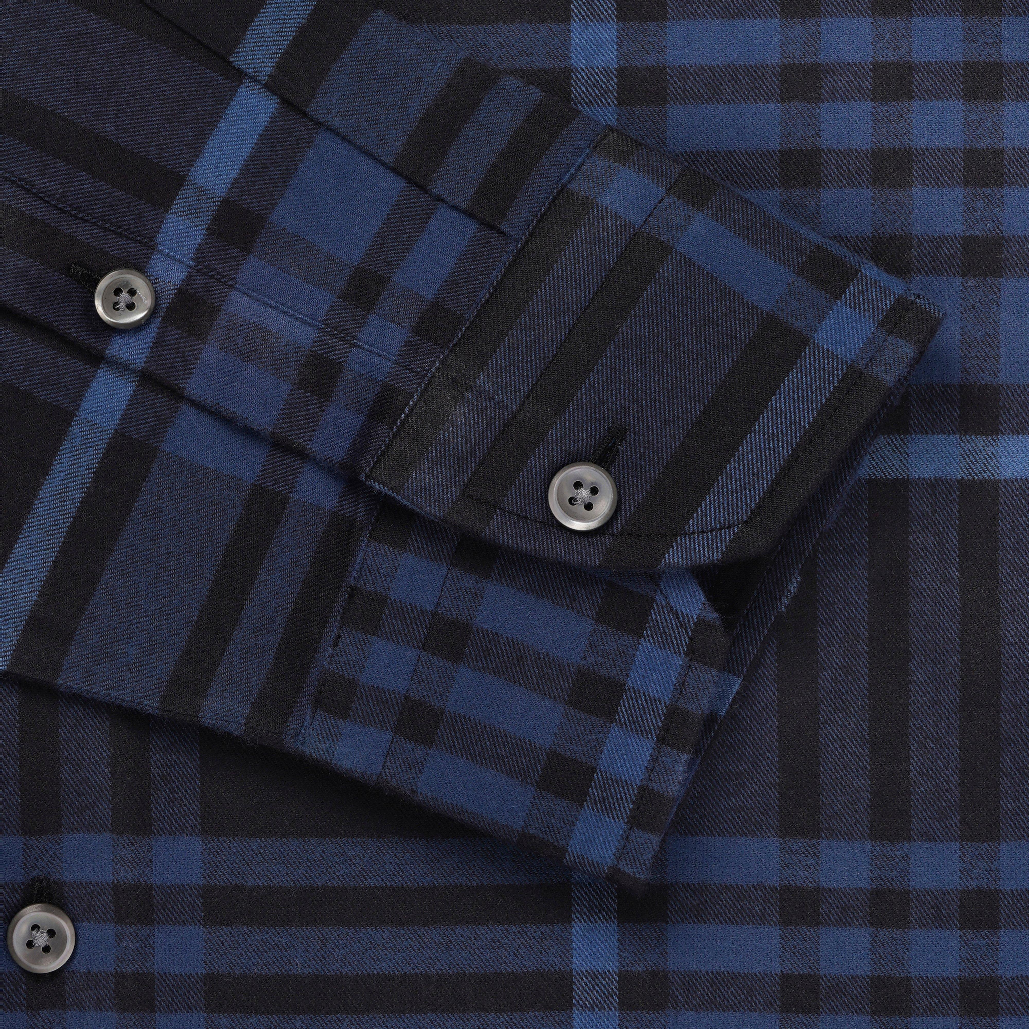 Thomas Pink Shirt Slim Fit Twill Check Blue Cotton-MALFORD OF LONDON SAVILE ROW MENSWEAR OUTLET