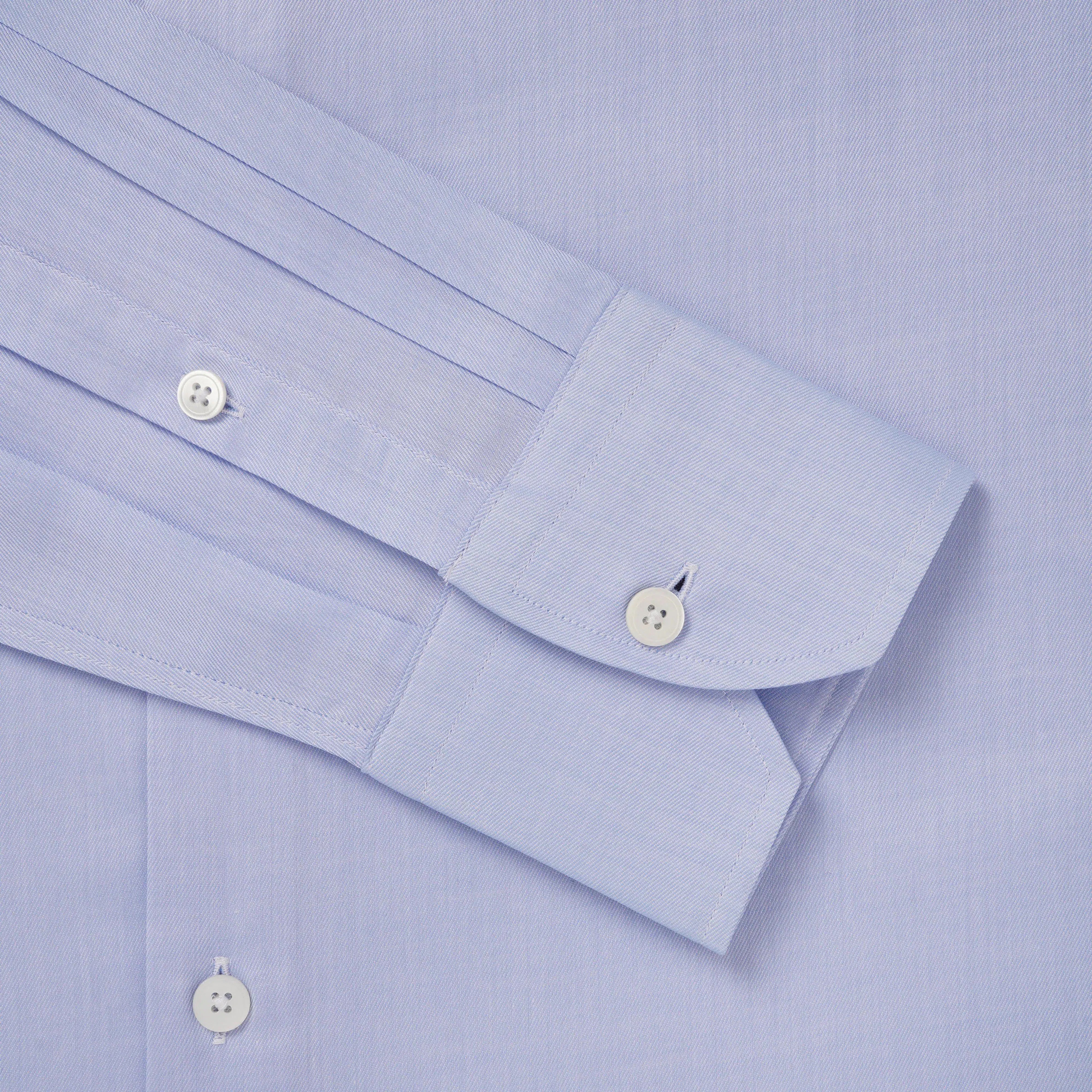 Thomas Pink Shirt Slim Fit Twill Design Blue Formal Cotton-MALFORD OF LONDON SAVILE ROW MENSWEAR OUTLET