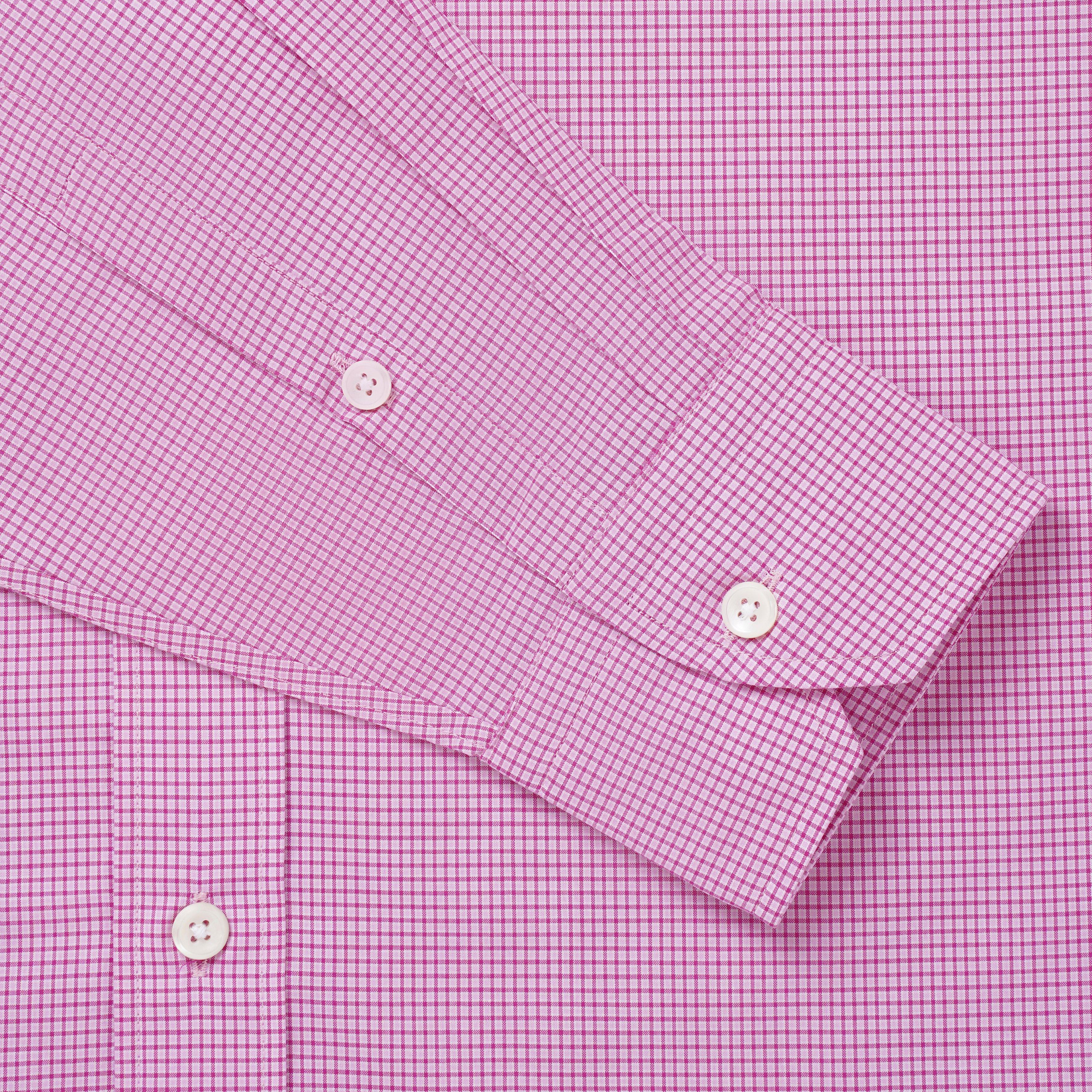 Thomas Pink Shirt Tailored Fit Check Pink Cotton-MALFORD OF LONDON SAVILE ROW MENSWEAR OUTLET