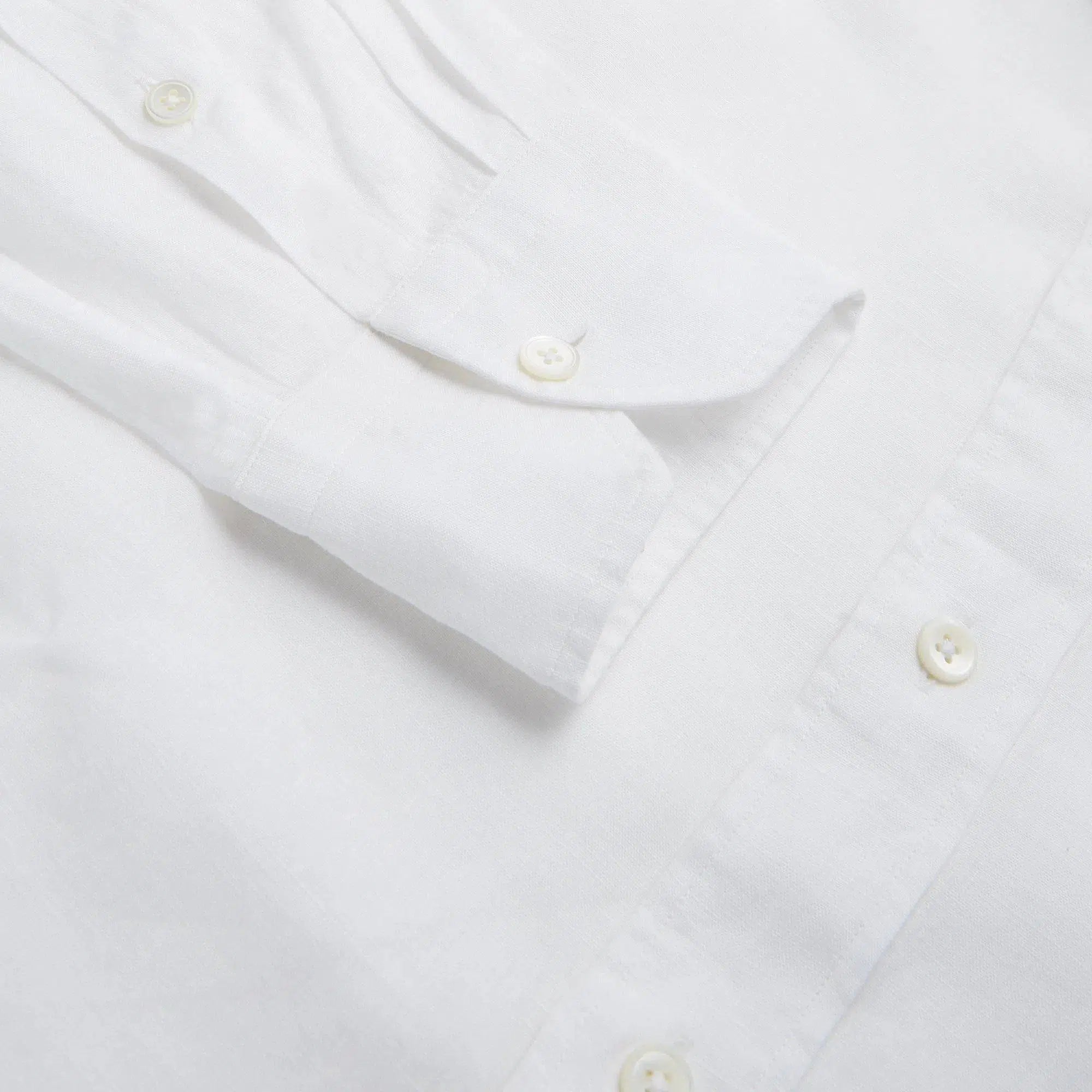 Thomas Pink Shirt Tailored Fit Linen Plain White Cotton-MALFORD OF LONDON SAVILE ROW MENSWEAR OUTLET